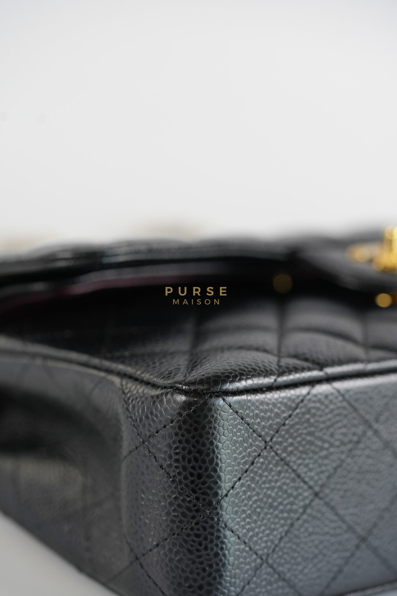 Classic Double Flap Small In Black Caviar Leather and Gold Hardware Series 26 | Purse Maison Luxury Bags Shop