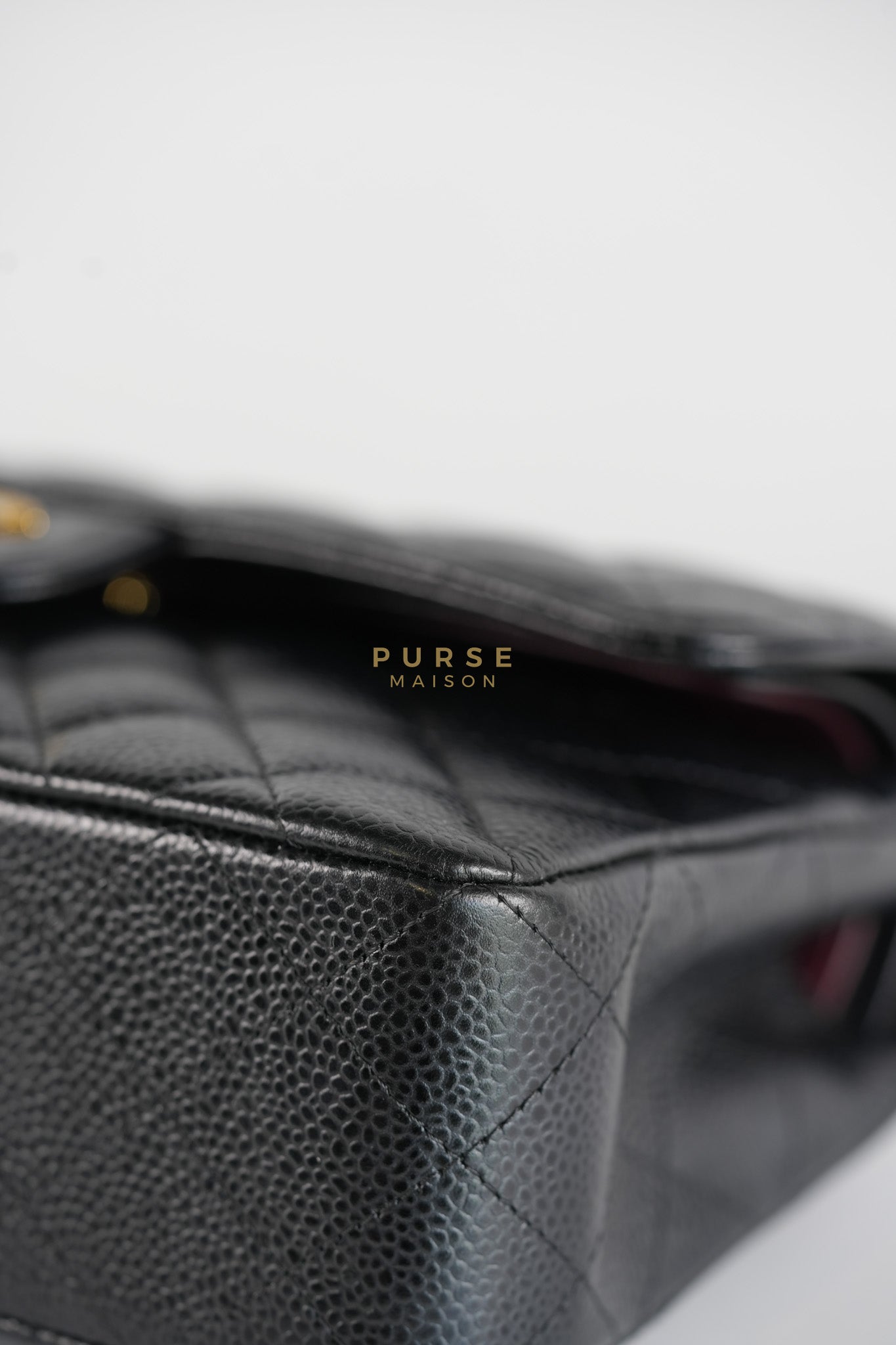 Classic Double Flap Small In Black Caviar Leather and Gold Hardware Series 26 | Purse Maison Luxury Bags Shop