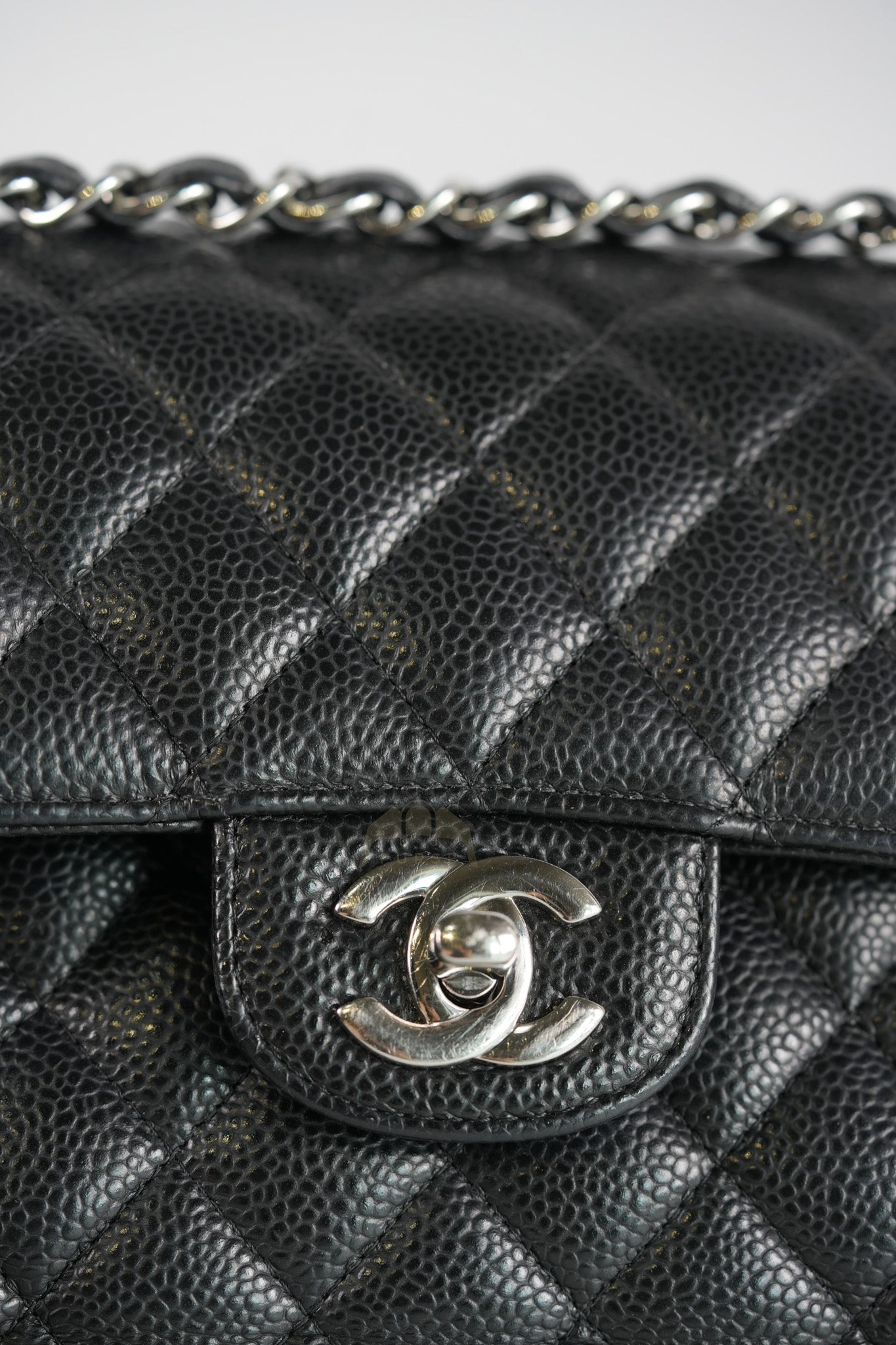Classic Double Flap Small in Black Caviar Leather and Silver Hardware (Microchip) | Purse Maison Luxury Bags Shop
