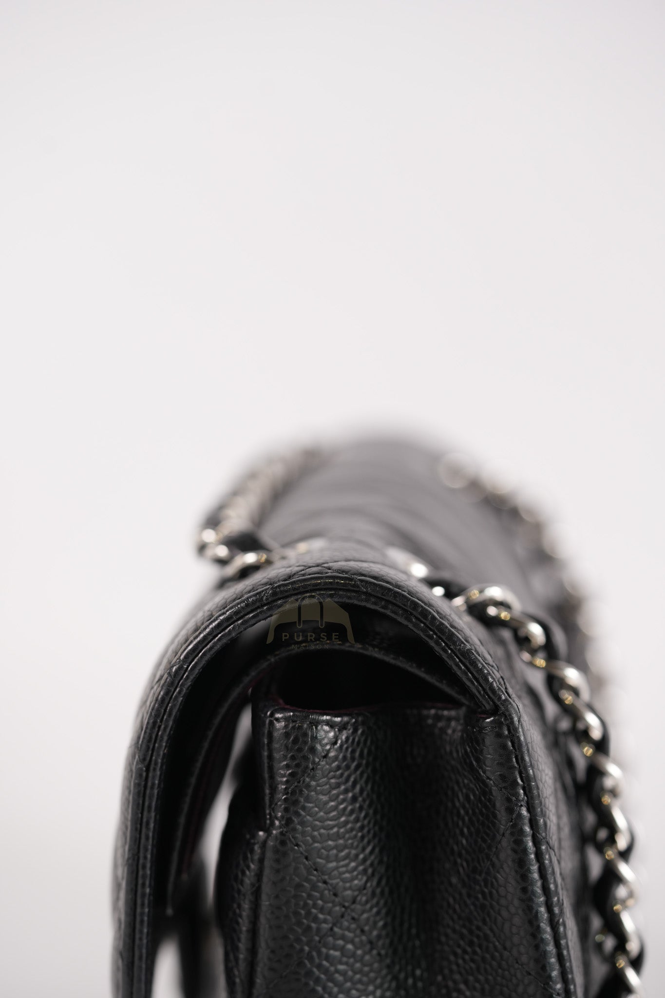 Classic Double Flap Small in Black Caviar Leather and Silver Hardware (Microchip) | Purse Maison Luxury Bags Shop