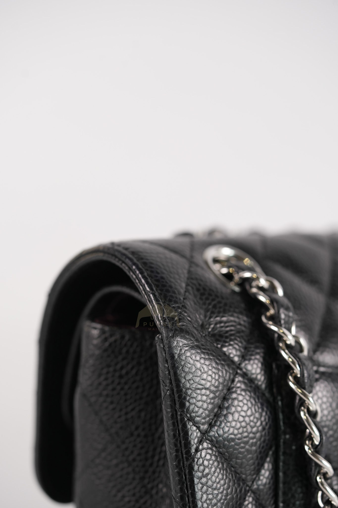 Classic Double Flap Small in Black Caviar Leather and Silver Hardware (Microchip) | Purse Maison Luxury Bags Shop