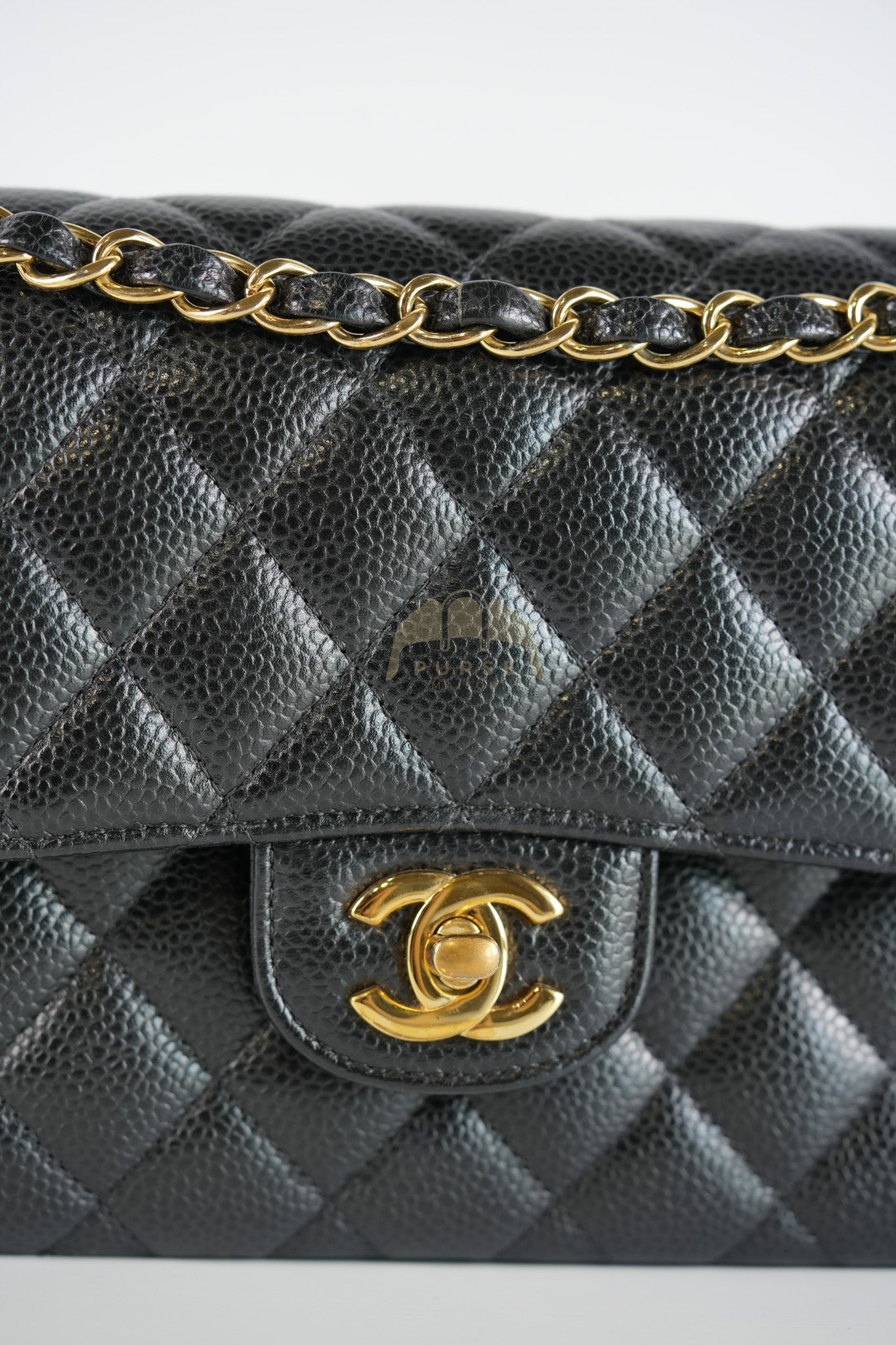 Classic Double Flap Small in Black Caviar Leather & Gold Hardware Series 29 | Purse Maison Luxury Bags Shop