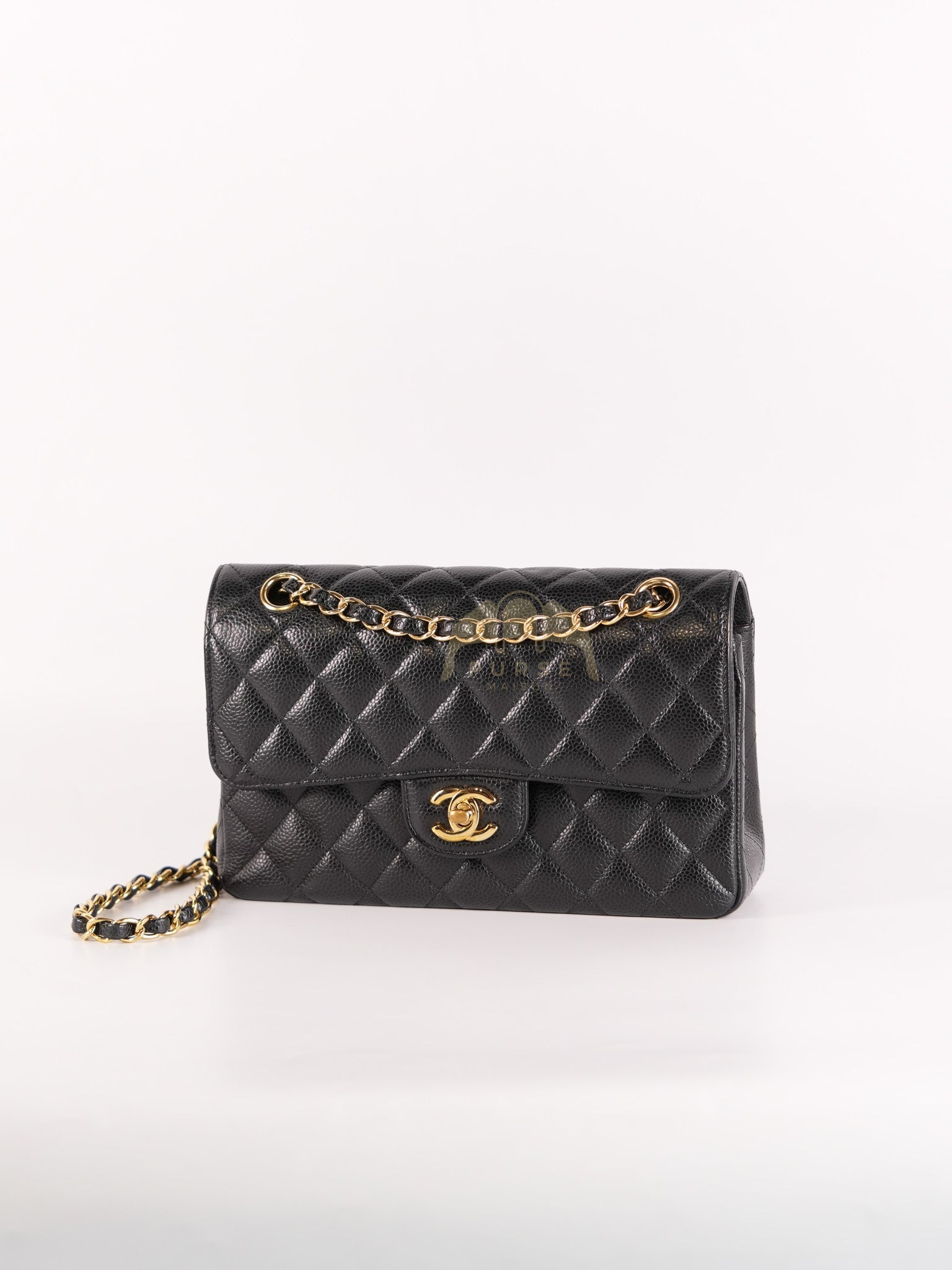 Classic Double Flap Small in Black Caviar Leather & Gold Hardware Series 29 | Purse Maison Luxury Bags Shop
