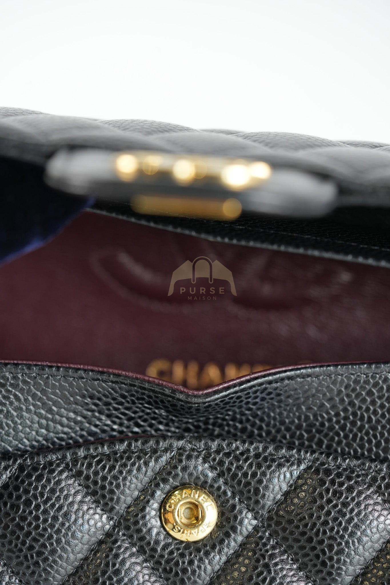 Classic Double Flap Small in Black Caviar Leather & Gold Hardware Series 29 | Purse Maison Luxury Bags Shop