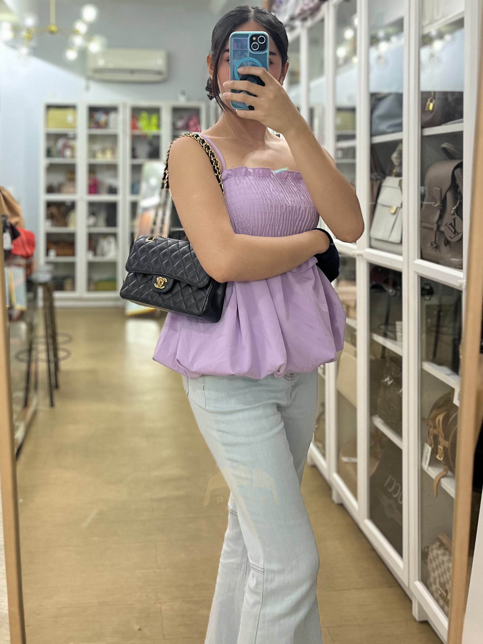 Classic Double Flap Small in Black Caviar Leather & Gold Hardware Series 29 | Purse Maison Luxury Bags Shop