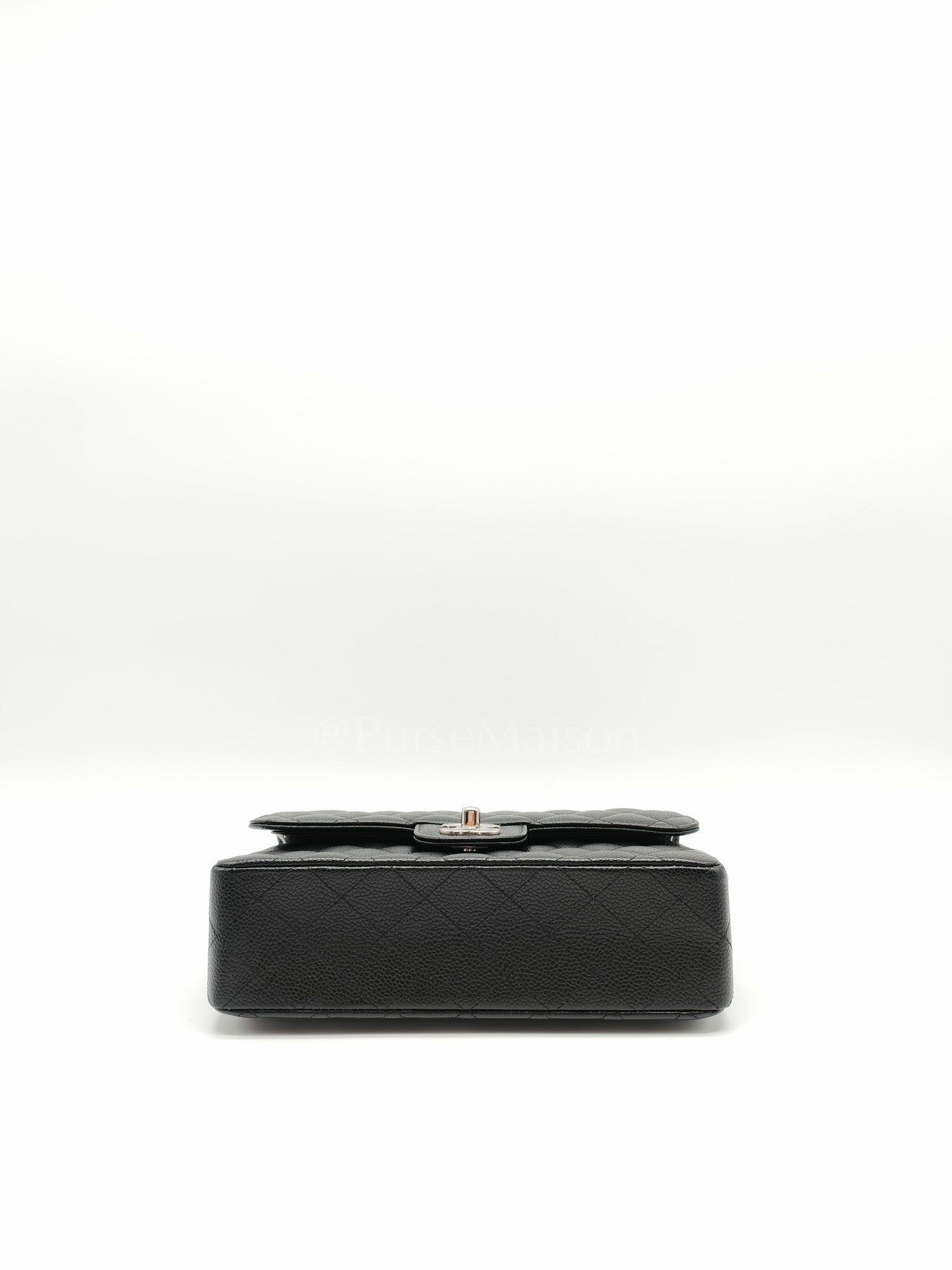 Classic Double Flap Small in Black Caviar Silver Hardware (Microchip) | Purse Maison Luxury Bags Shop