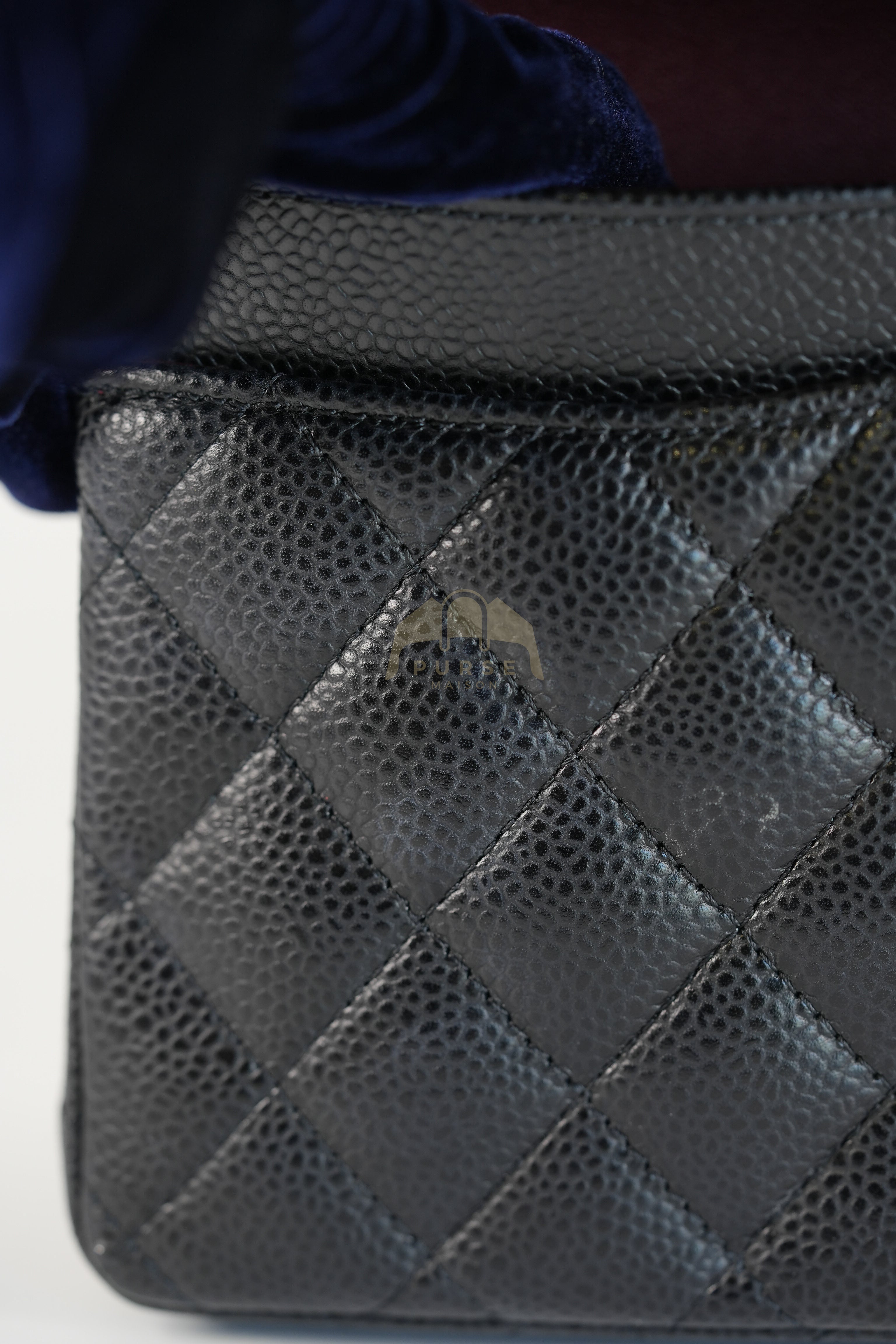 Classic Double Flap Small in Black Quilted Caviar Leather and Gold Hardware Series 28 | Purse Maison Luxury Bags Shop