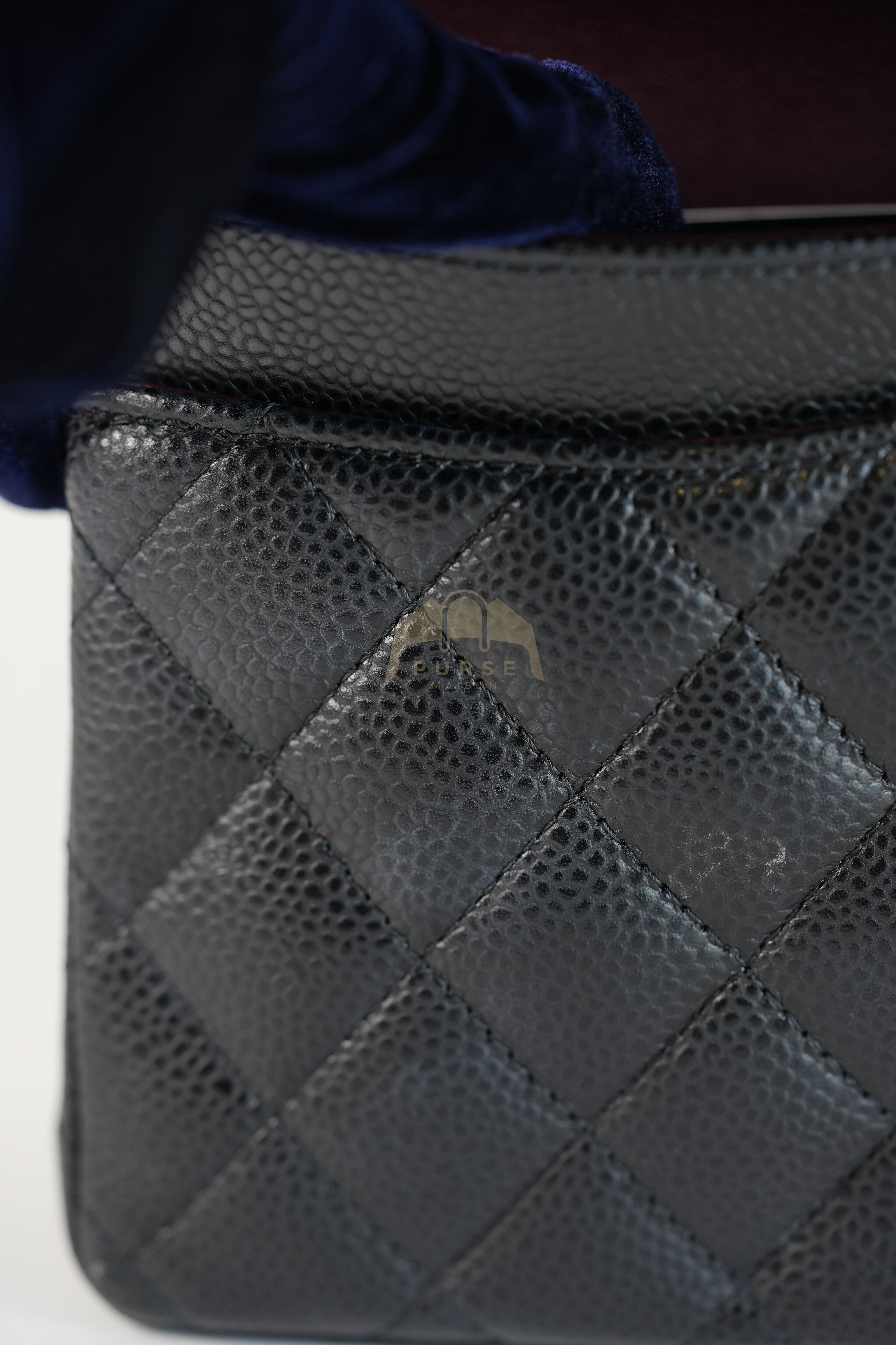 Classic Double Flap Small in Black Quilted Caviar Leather and Gold Hardware Series 28 | Purse Maison Luxury Bags Shop