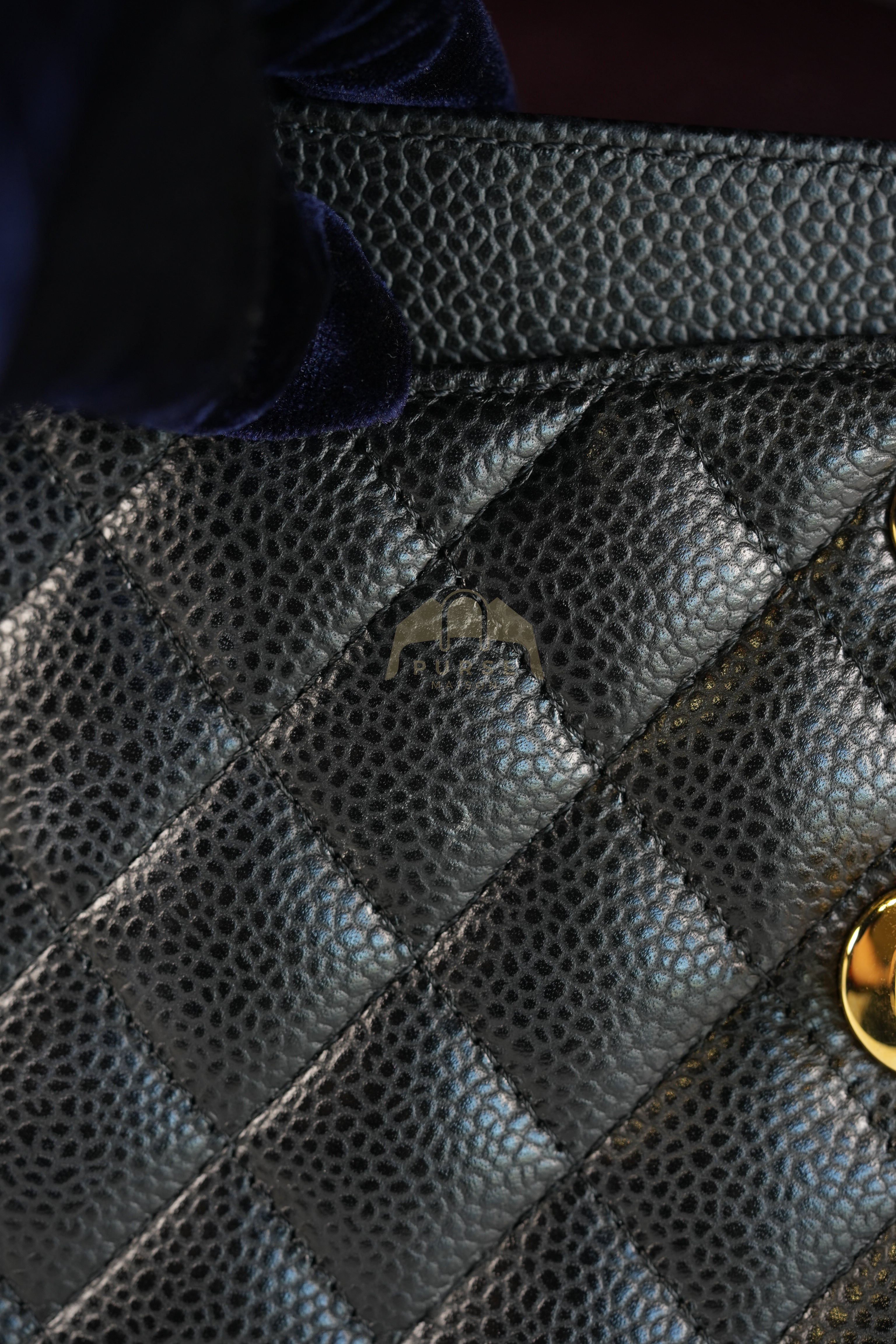 Classic Double Flap Small in Black Quilted Caviar Leather and Gold Hardware Series 28 | Purse Maison Luxury Bags Shop