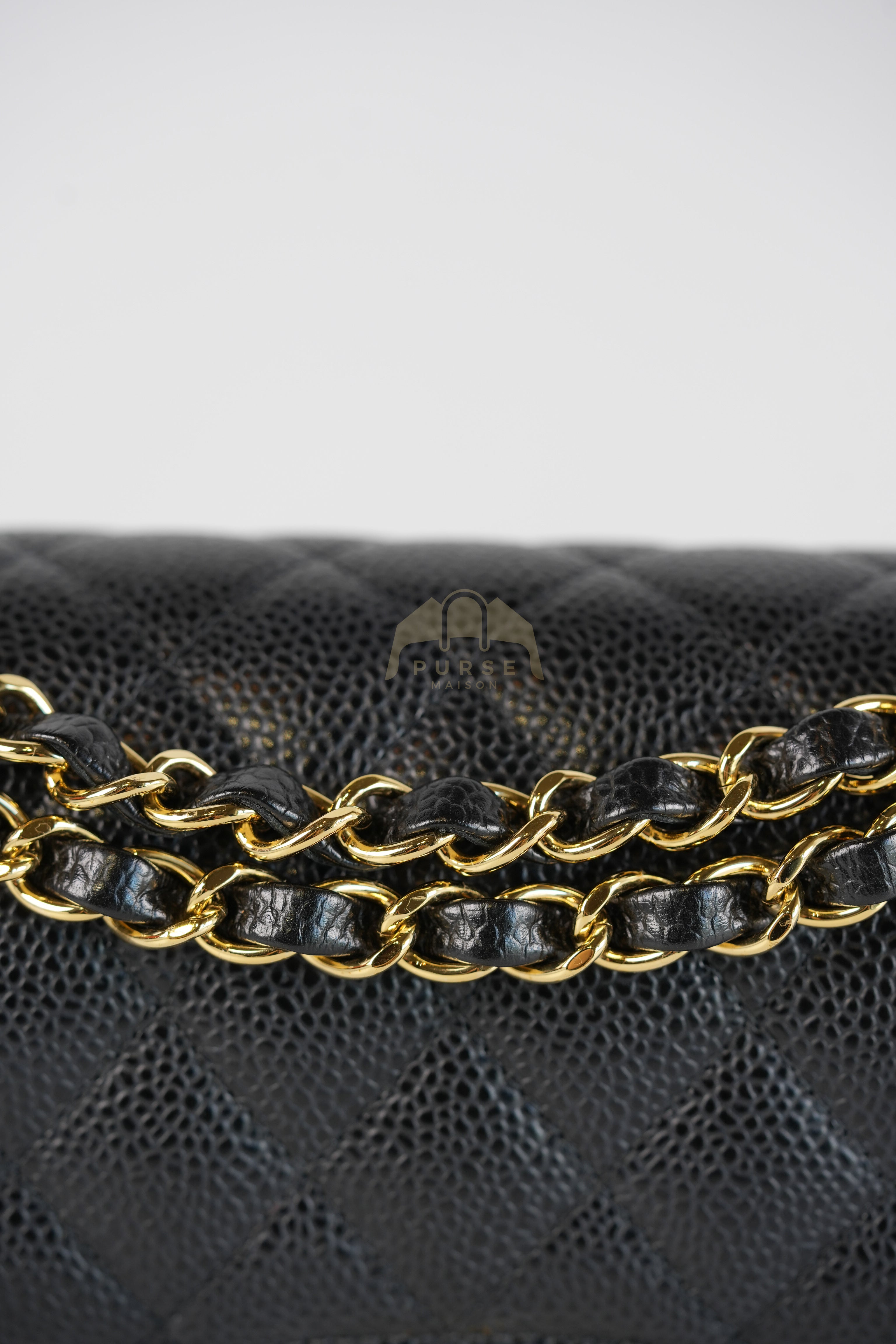 Classic Double Flap Small in Black Quilted Caviar Leather and Gold Hardware Series 28 | Purse Maison Luxury Bags Shop
