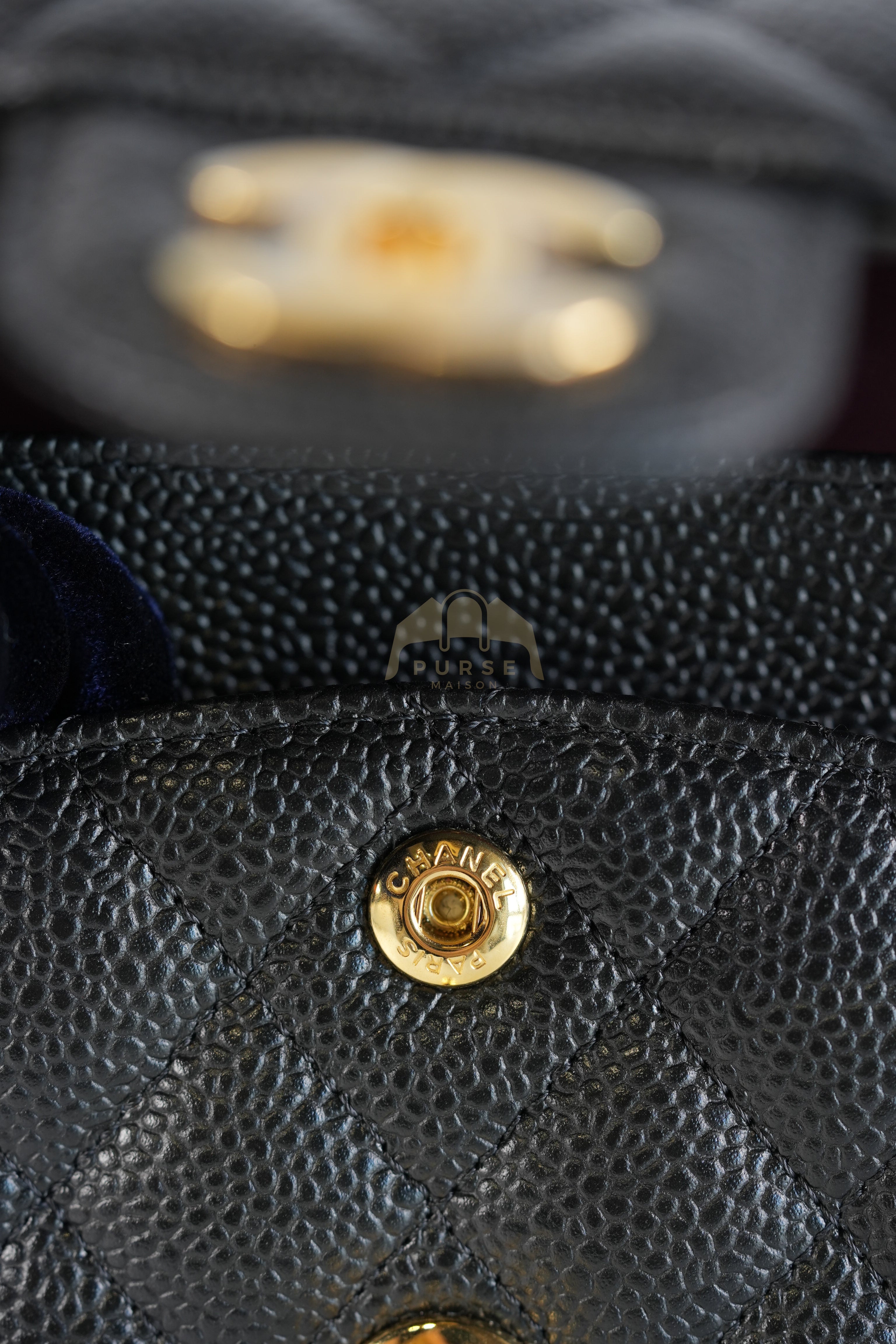 Classic Double Flap Small in Black Quilted Caviar Leather and Gold Hardware Series 29 | Purse Maison Luxury Bags Shop
