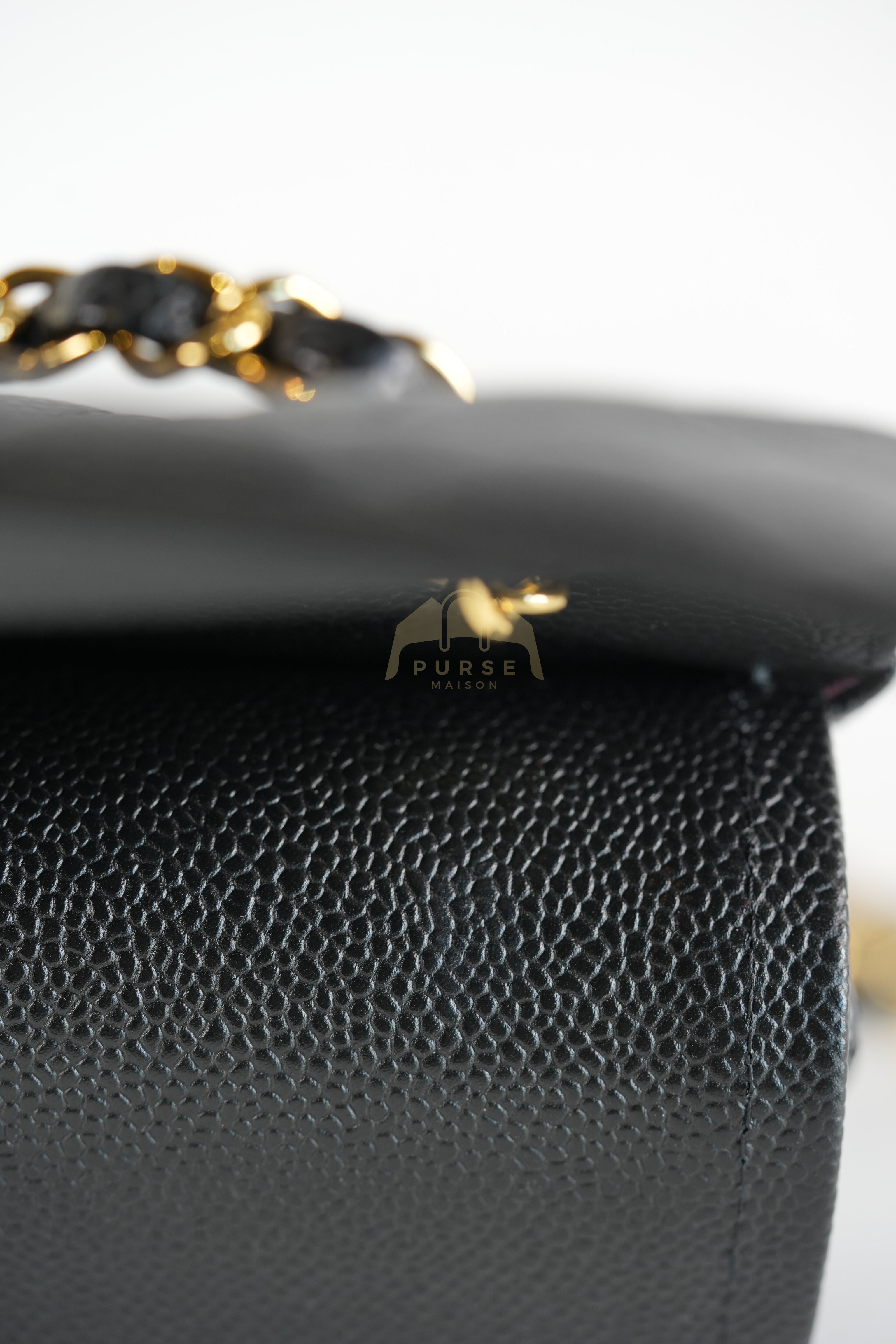 Classic Double Flap Small in Black Quilted Caviar Leather and Gold Hardware Series 29 | Purse Maison Luxury Bags Shop