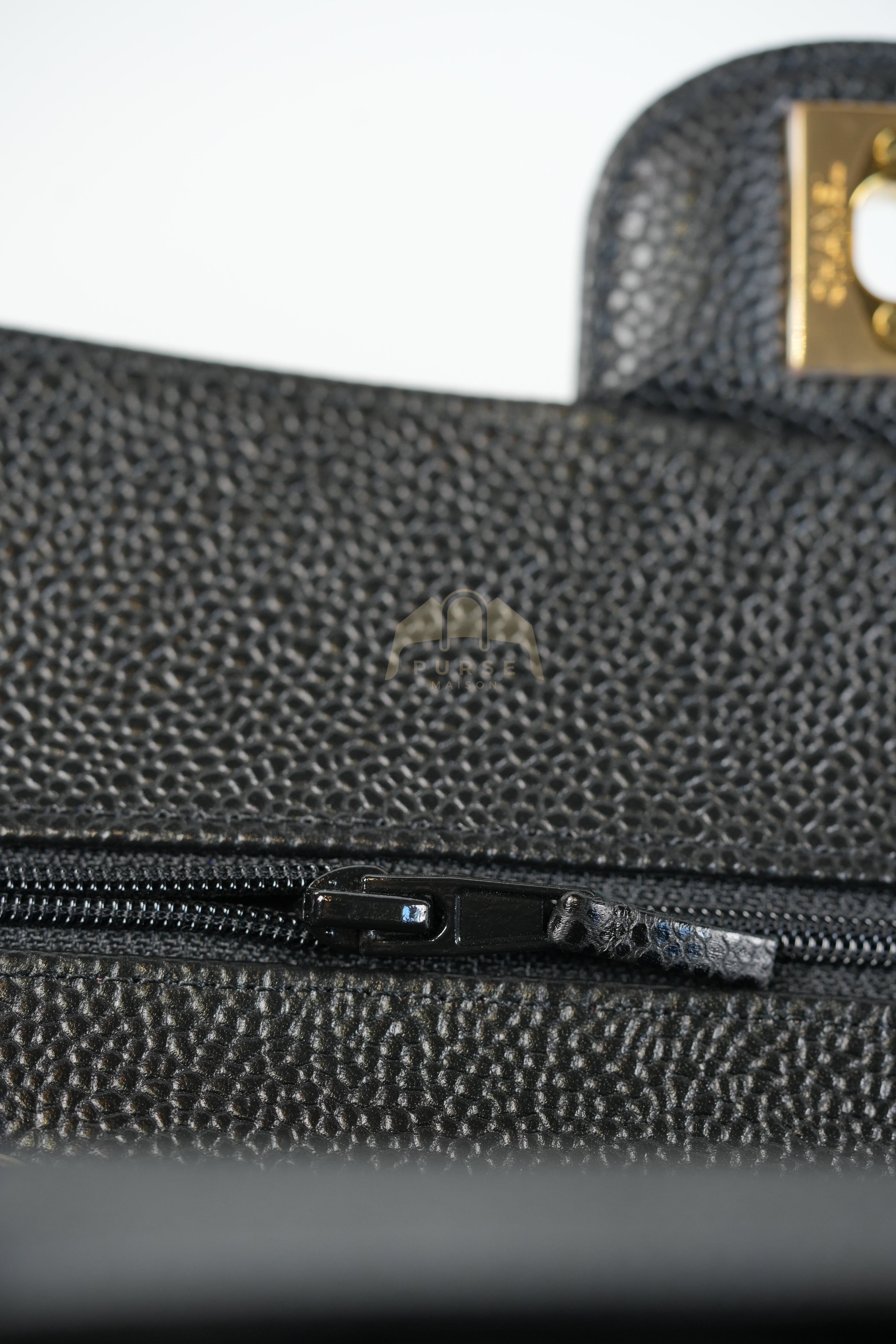 Classic Double Flap Small in Black Quilted Caviar Leather and Gold Hardware Series 29 | Purse Maison Luxury Bags Shop