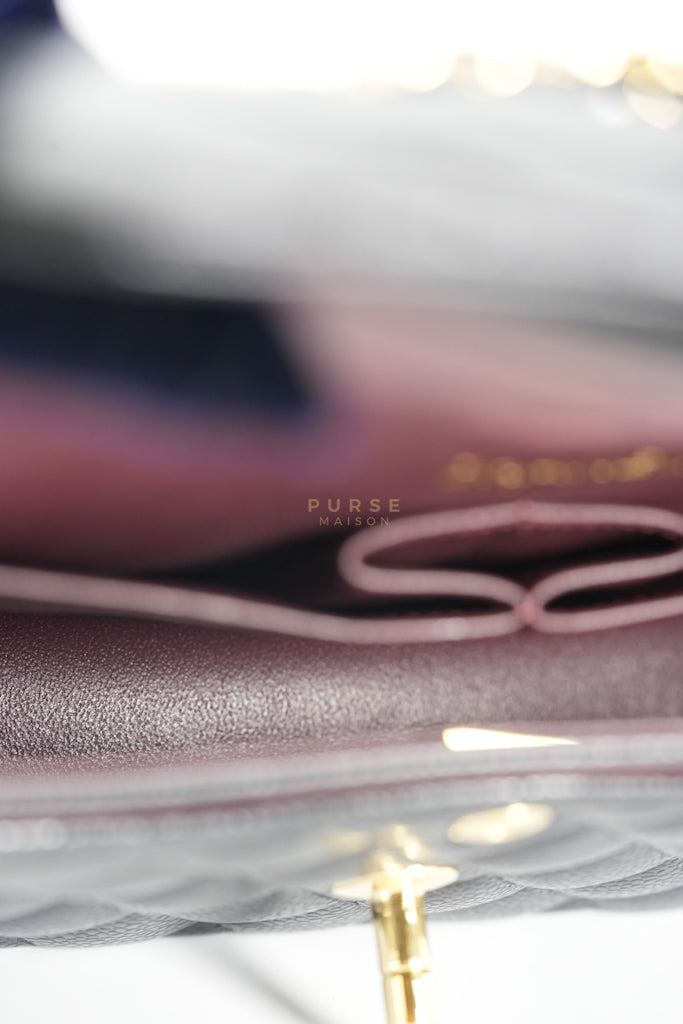 Classic Double Flap Small in Black Quilted Caviar Leather & Gold Hardware Microchip | Purse Maison Luxury Bags Shop