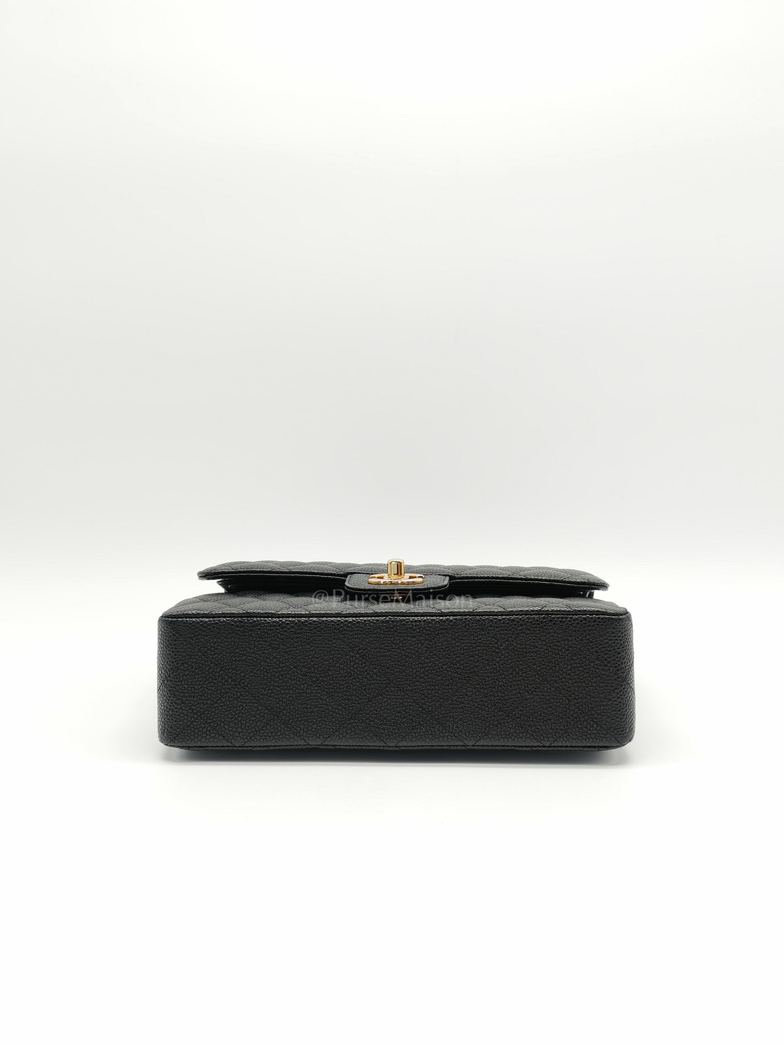 Classic Double Flap Small in Black Quilted Caviar Leather & Gold Hardware Series 30 | Purse Maison Luxury Bags Shop