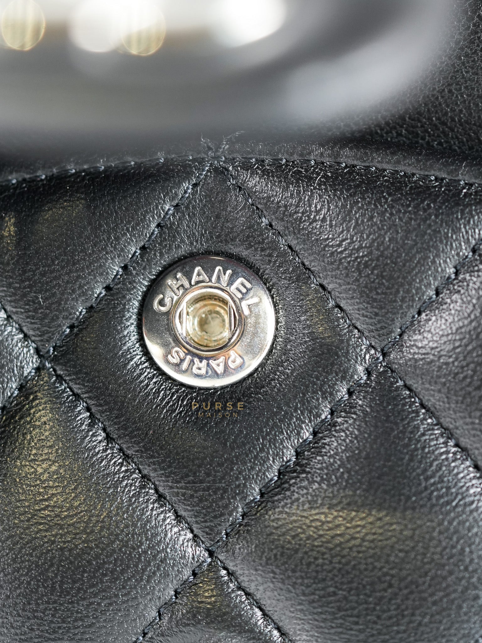 Classic Double Flap Small in Black Quilted Lambskin Leather Silver Hardware Microchip | Purse Maison Luxury Bags Shop