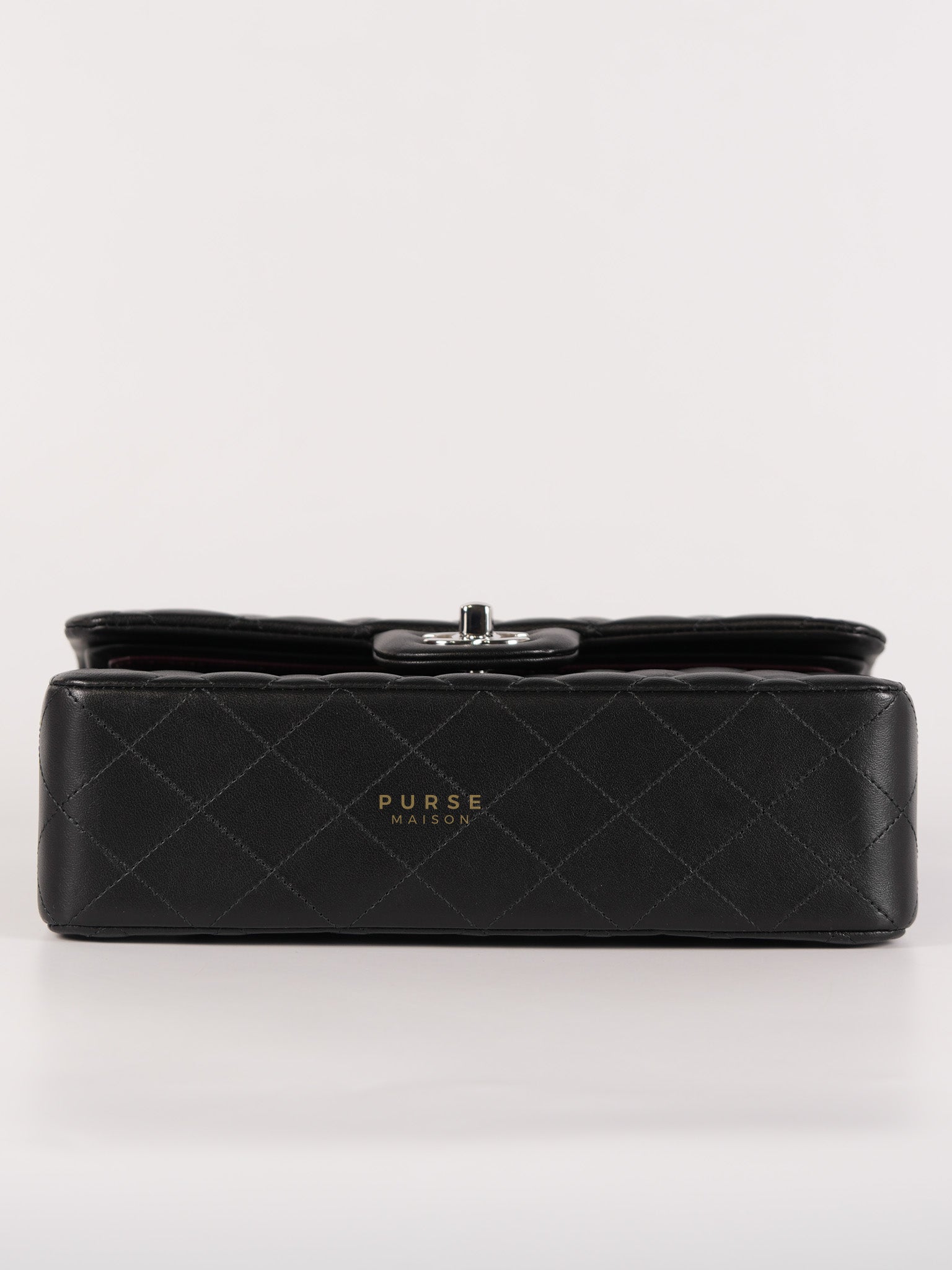 Classic Double Flap Small in Black Quilted Lambskin Leather Silver Hardware Microchip | Purse Maison Luxury Bags Shop