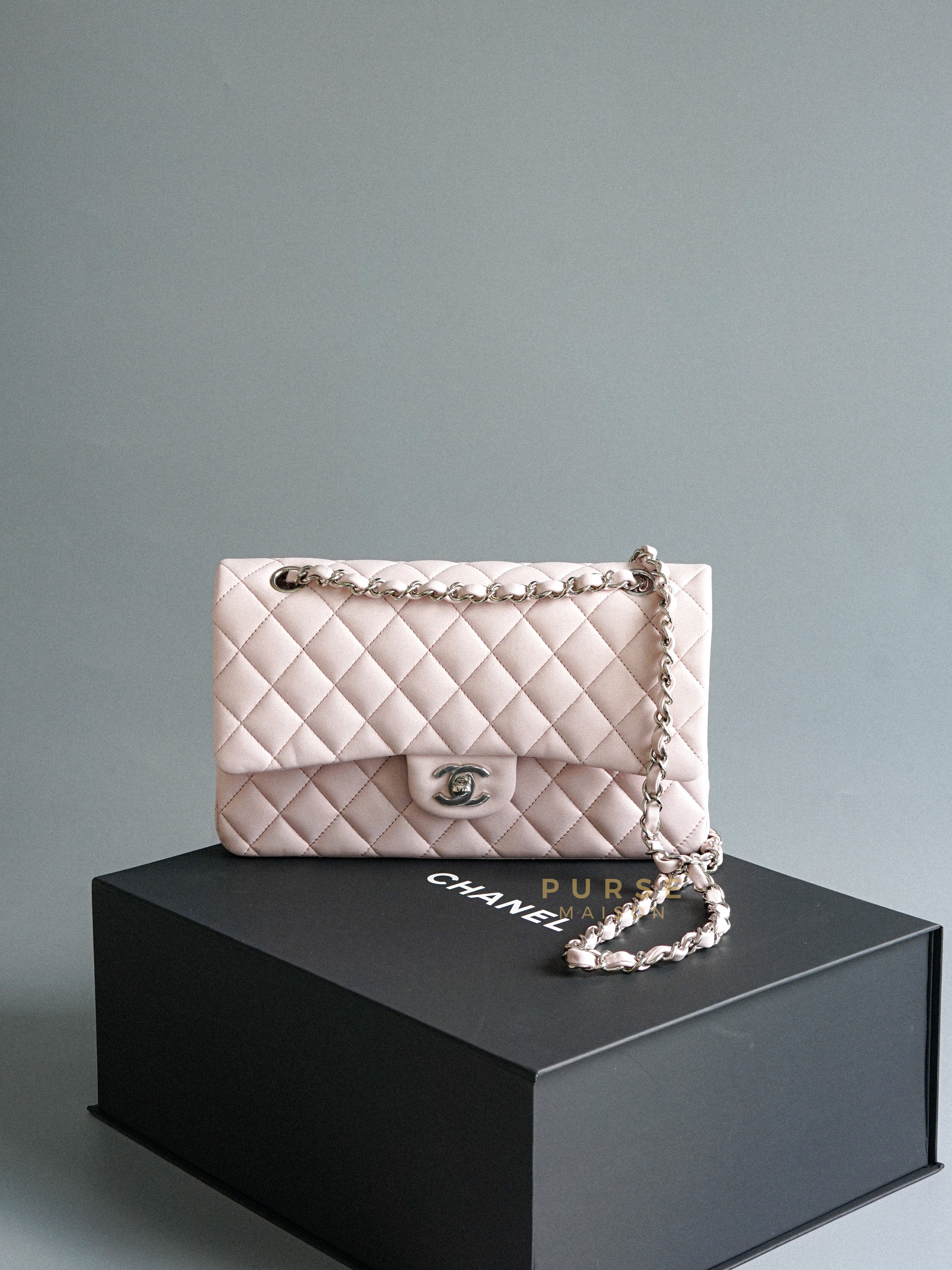 Classic Double Flap Small in Light Pink Lambskin Leather & Silver Hardware Series 26 (ventes privées stamp) | Purse Maison Luxury Bags Shop