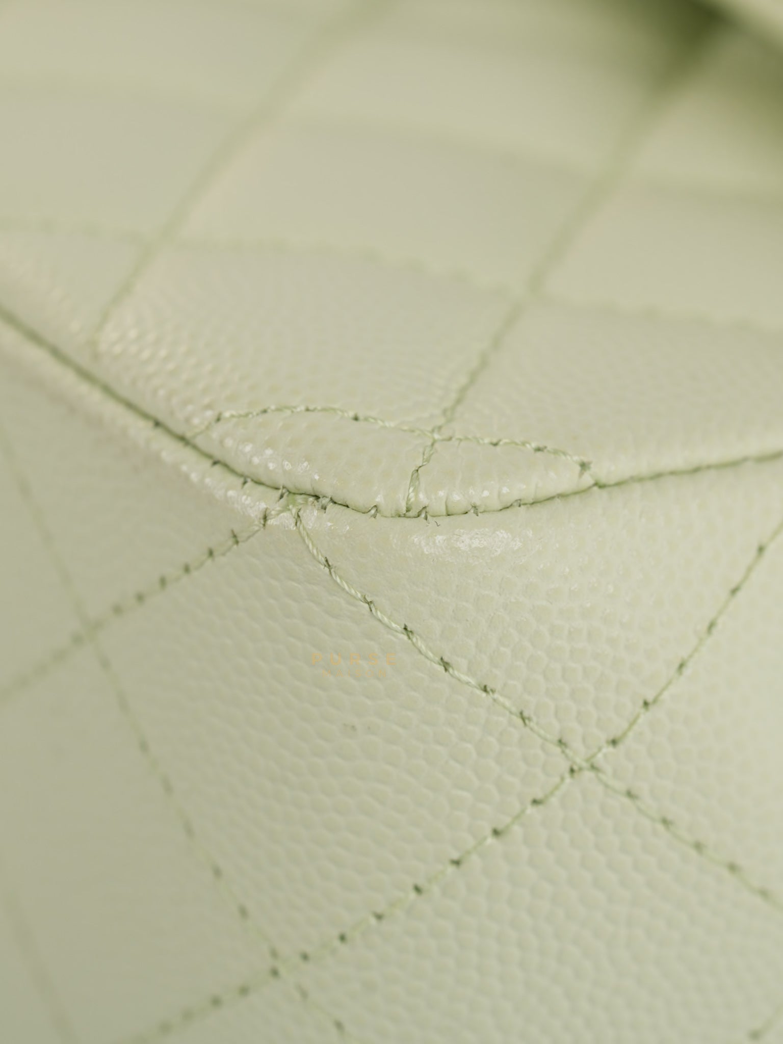 Classic Double Flap Small in Mint Green Caviar Leather Light Gold Hardware (Microchip) | Purse Maison Luxury Bags Shop