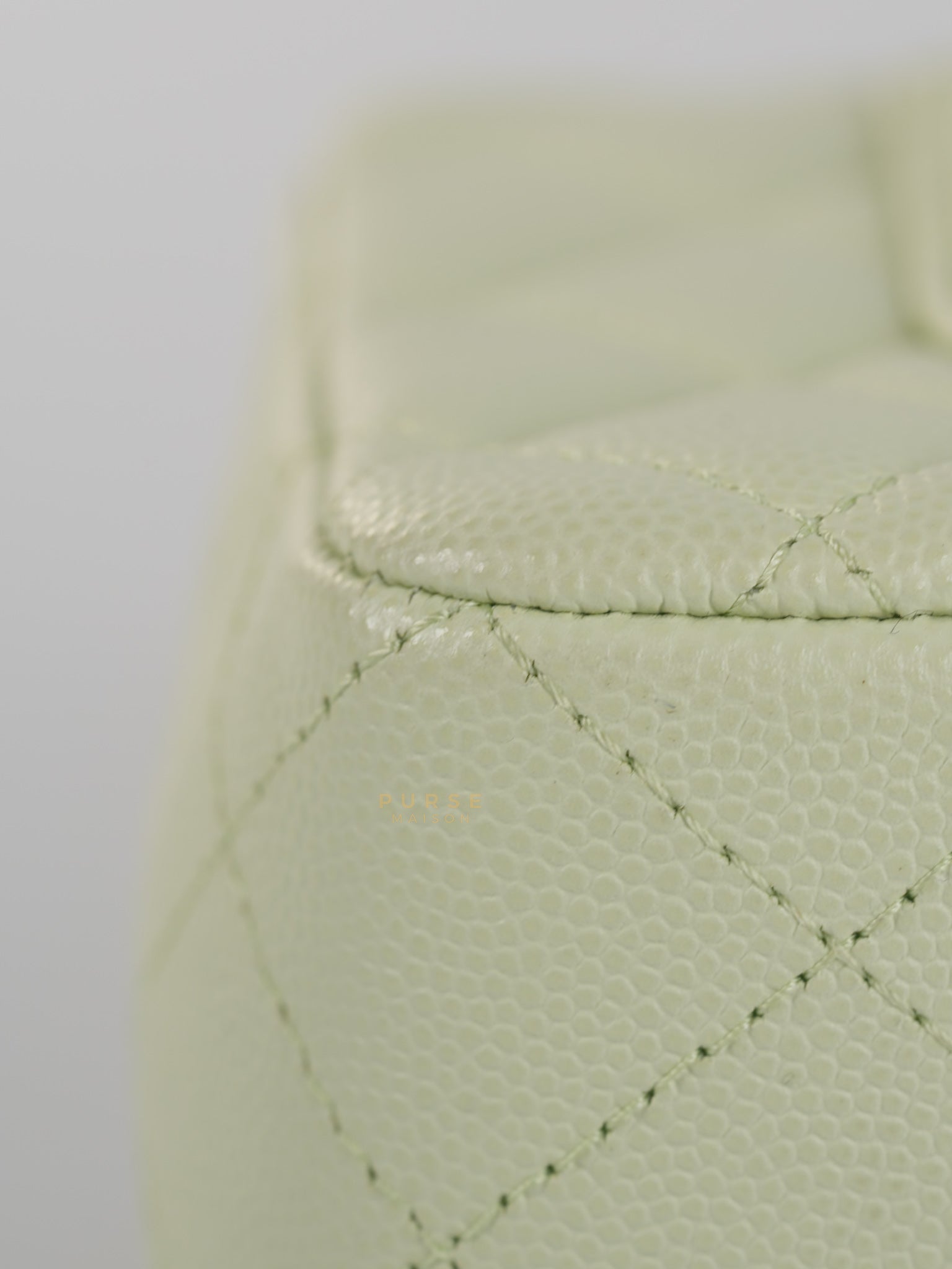 Classic Double Flap Small in Mint Green Caviar Leather Light Gold Hardware (Microchip) | Purse Maison Luxury Bags Shop