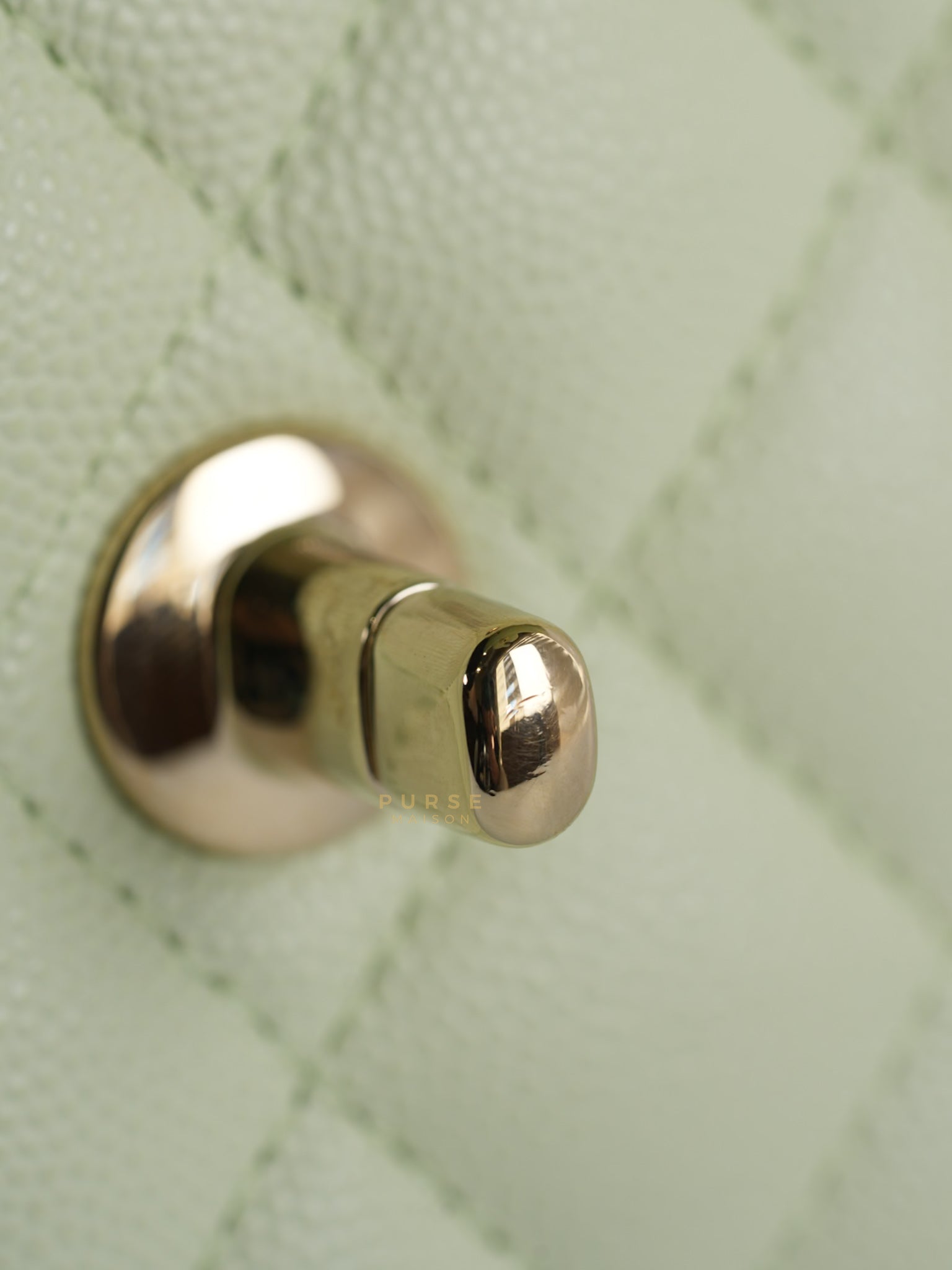 Classic Double Flap Small in Mint Green Caviar Leather Light Gold Hardware (Microchip) | Purse Maison Luxury Bags Shop