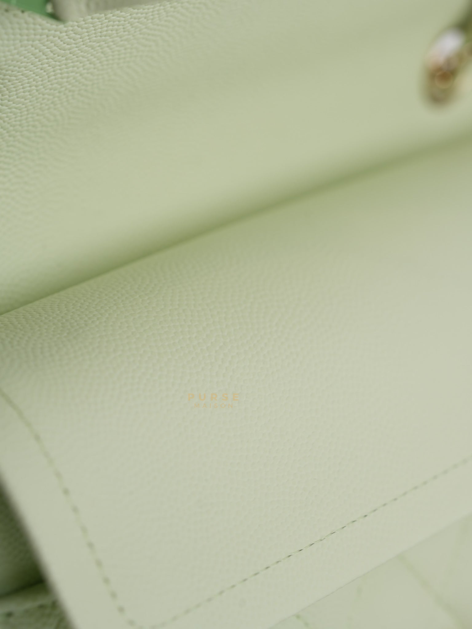Classic Double Flap Small in Mint Green Caviar Leather Light Gold Hardware (Microchip) | Purse Maison Luxury Bags Shop