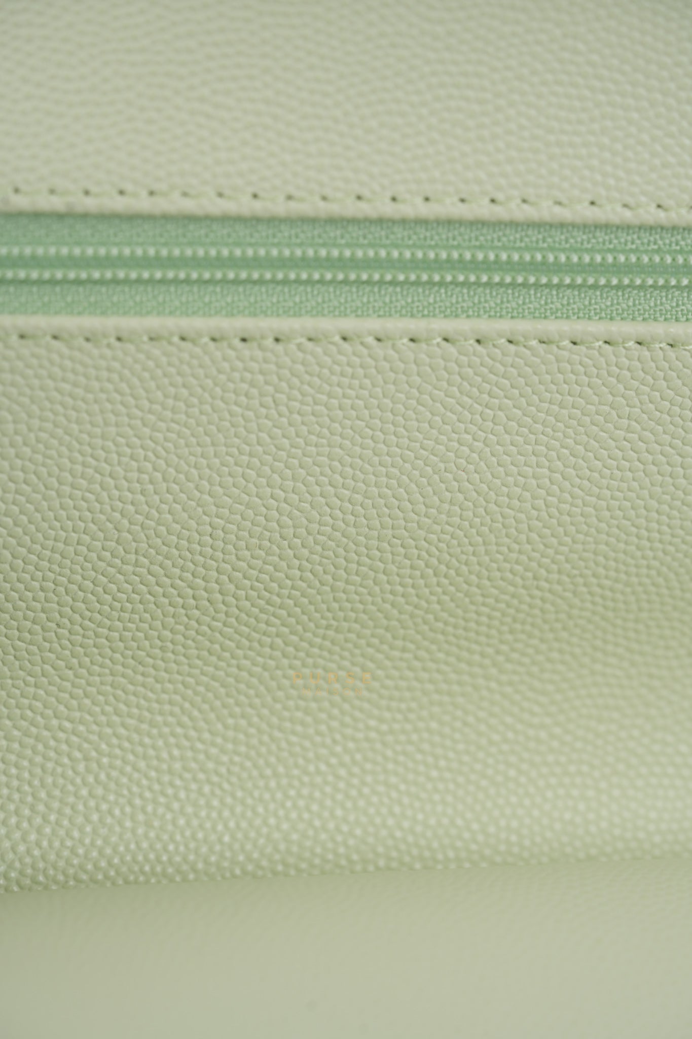 Classic Double Flap Small in Mint Green Caviar Leather Light Gold Hardware (Microchip) | Purse Maison Luxury Bags Shop