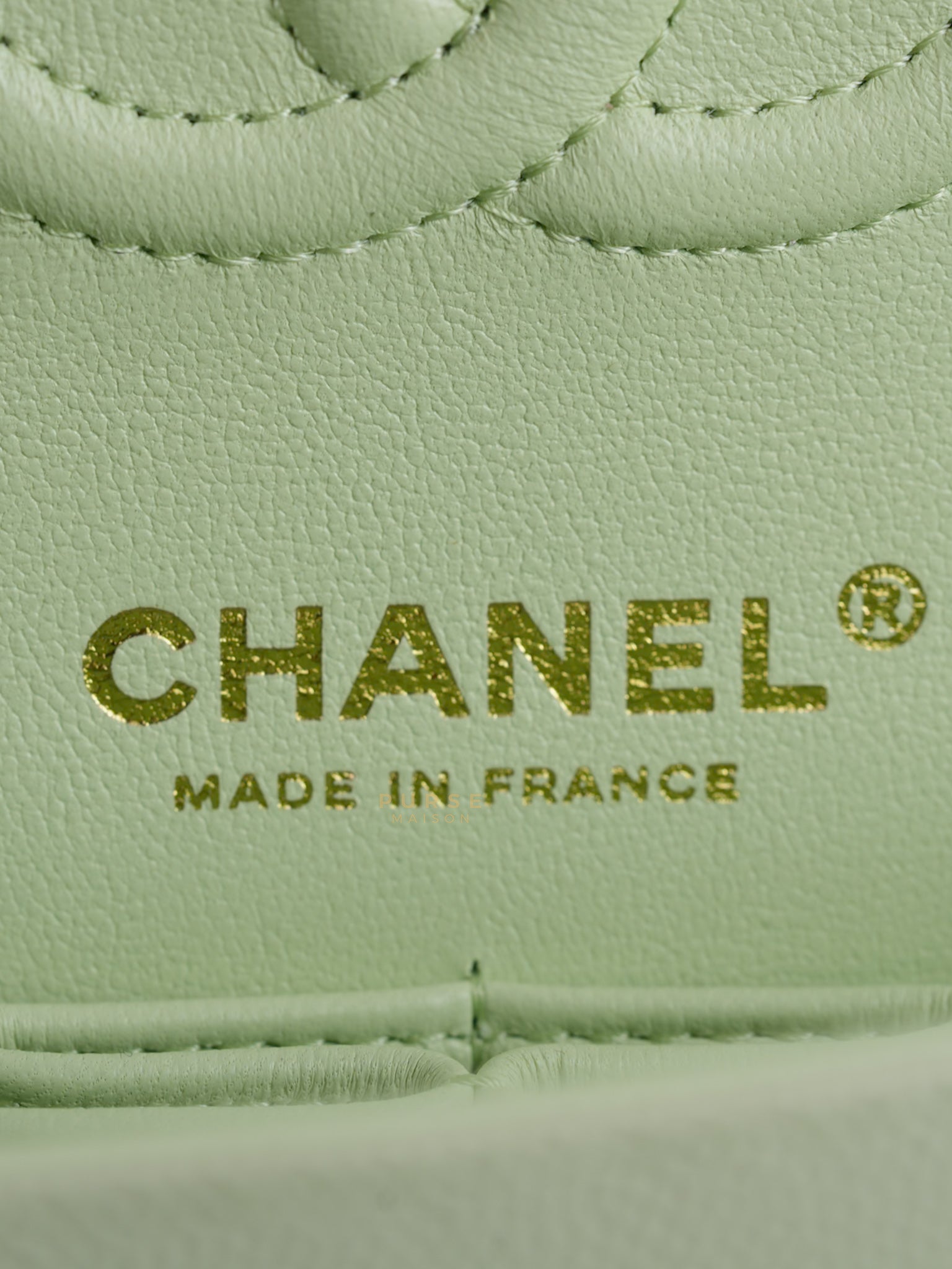 Classic Double Flap Small in Mint Green Caviar Leather Light Gold Hardware (Microchip) | Purse Maison Luxury Bags Shop