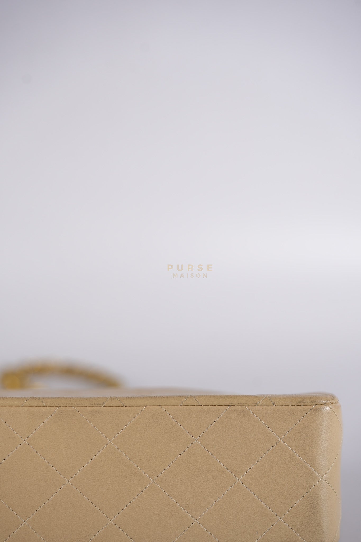 Classic Double Flap Small Vintage in Beige Lambskin Leather and 24k Gold Hardware Series 3 | Purse Maison Luxury Bags Shop