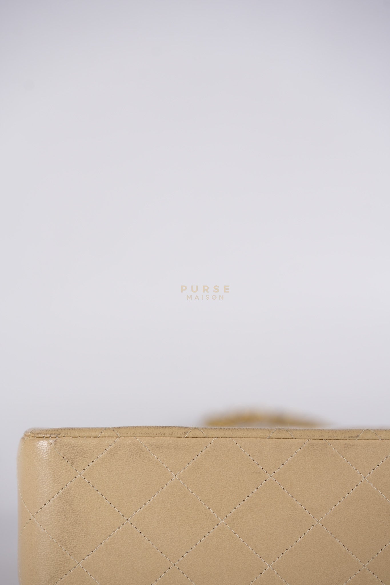 Classic Double Flap Small Vintage in Beige Lambskin Leather and 24k Gold Hardware Series 3 | Purse Maison Luxury Bags Shop