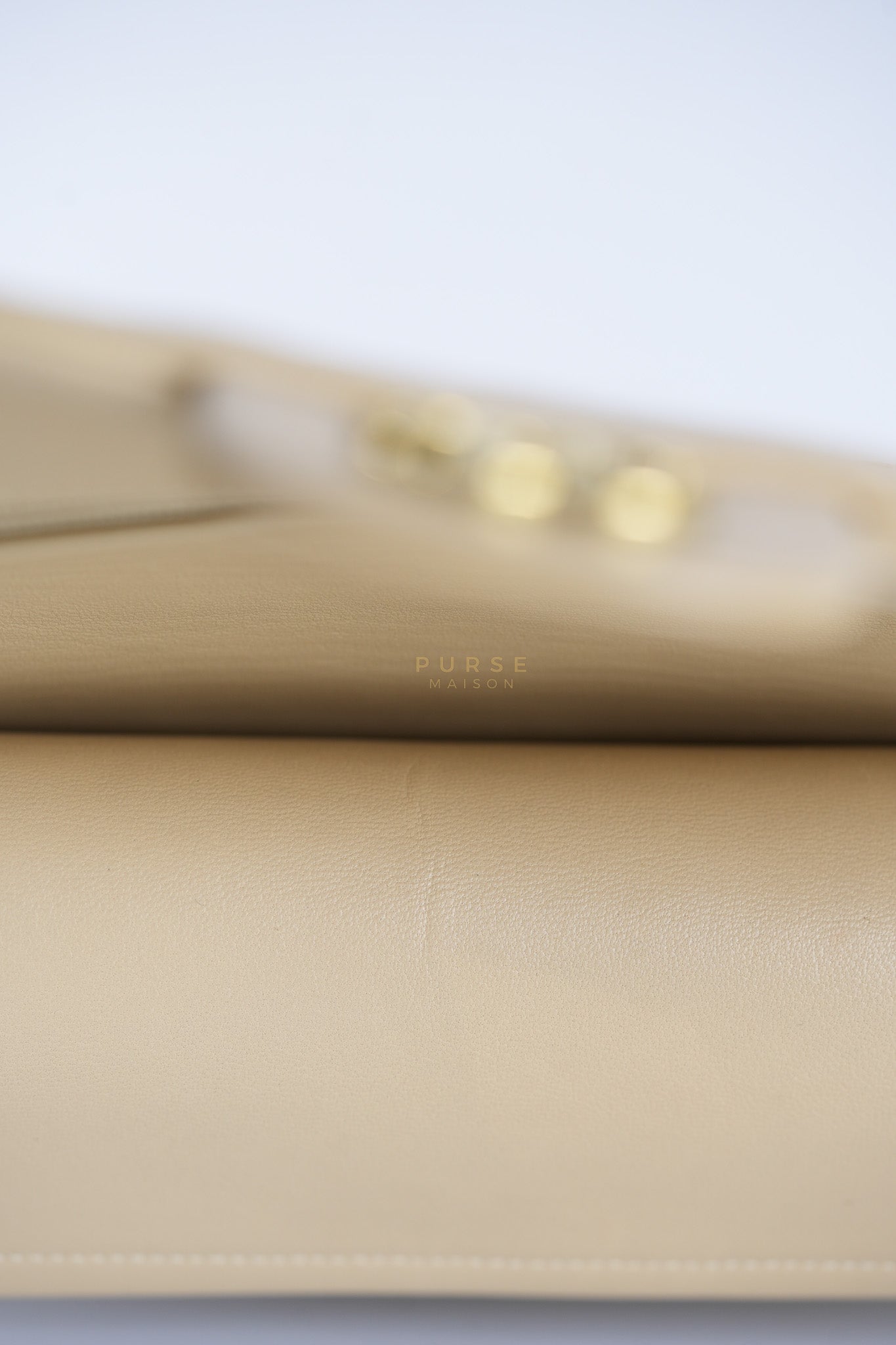 Classic Double Flap Small Vintage in Beige Lambskin Leather and 24k Gold Hardware Series 3 | Purse Maison Luxury Bags Shop