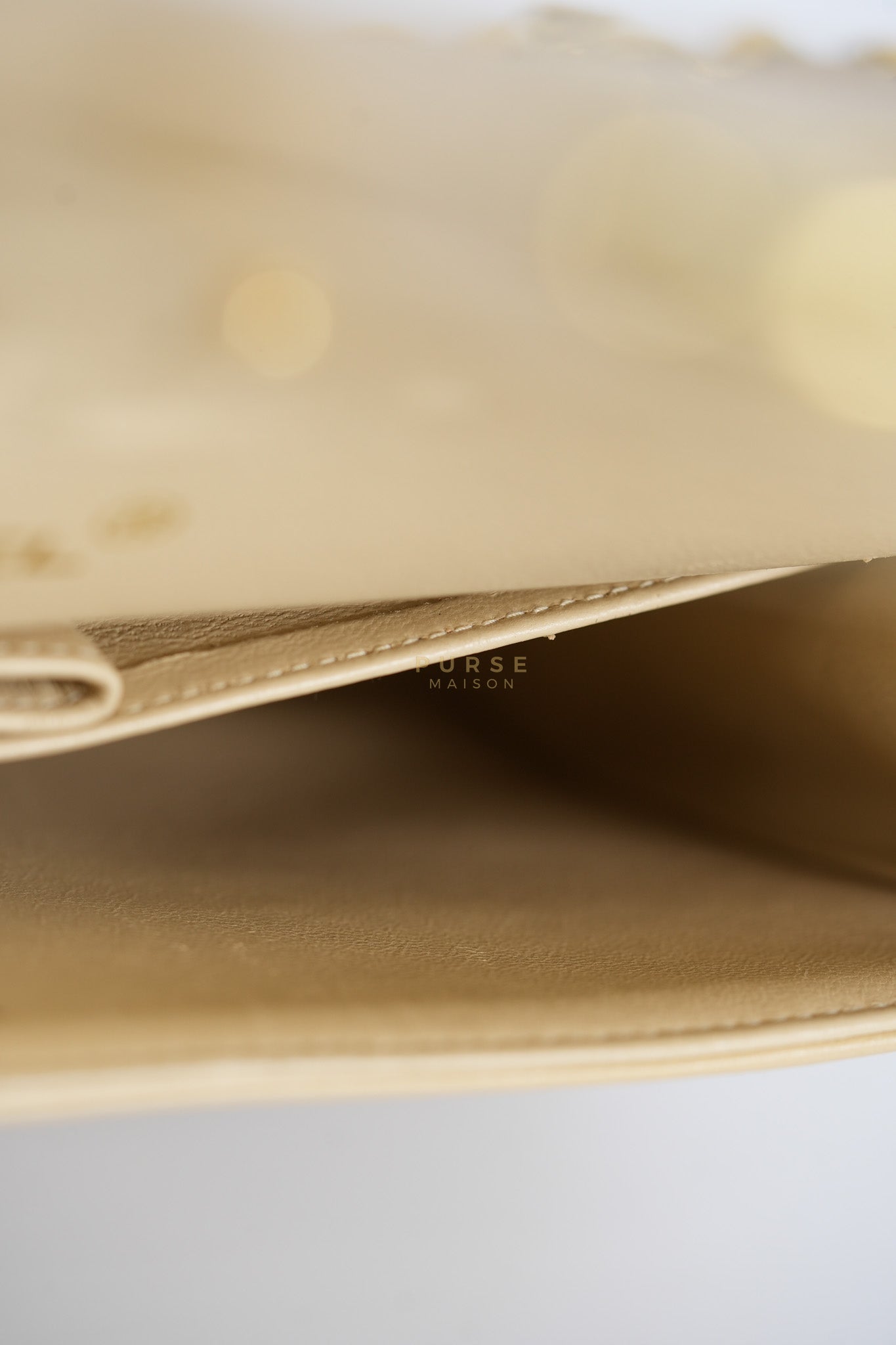 Classic Double Flap Small Vintage in Beige Lambskin Leather and 24k Gold Hardware Series 3 | Purse Maison Luxury Bags Shop