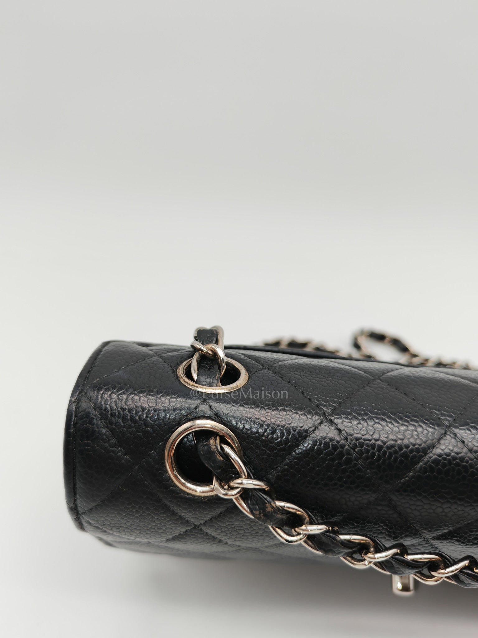 Classic Double Flap Vintage Small in Black Caviar Leather and Silver Hardware Series 6 | Purse Maison Luxury Bags Shop