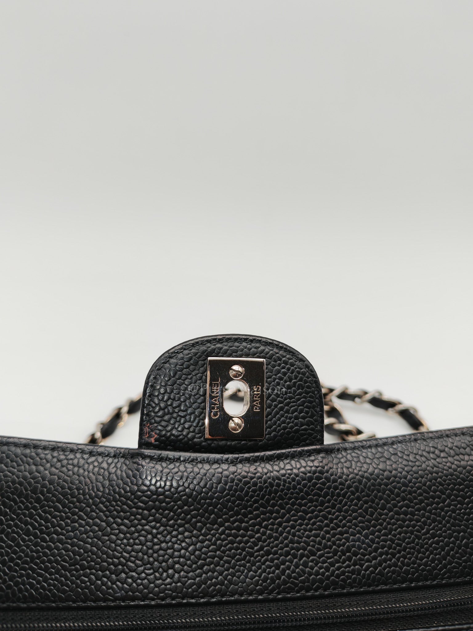 Classic Double Flap Vintage Small in Black Caviar Leather and Silver Hardware Series 6 | Purse Maison Luxury Bags Shop