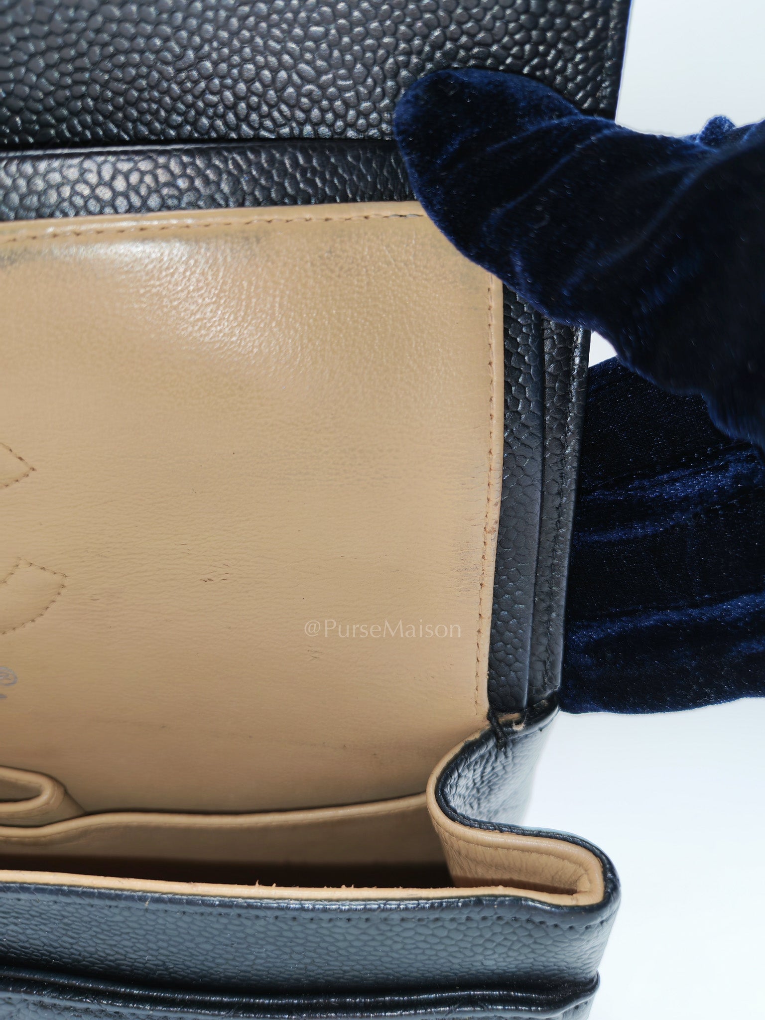 Classic Double Flap Vintage Small in Black Caviar Leather and Silver Hardware Series 6 | Purse Maison Luxury Bags Shop