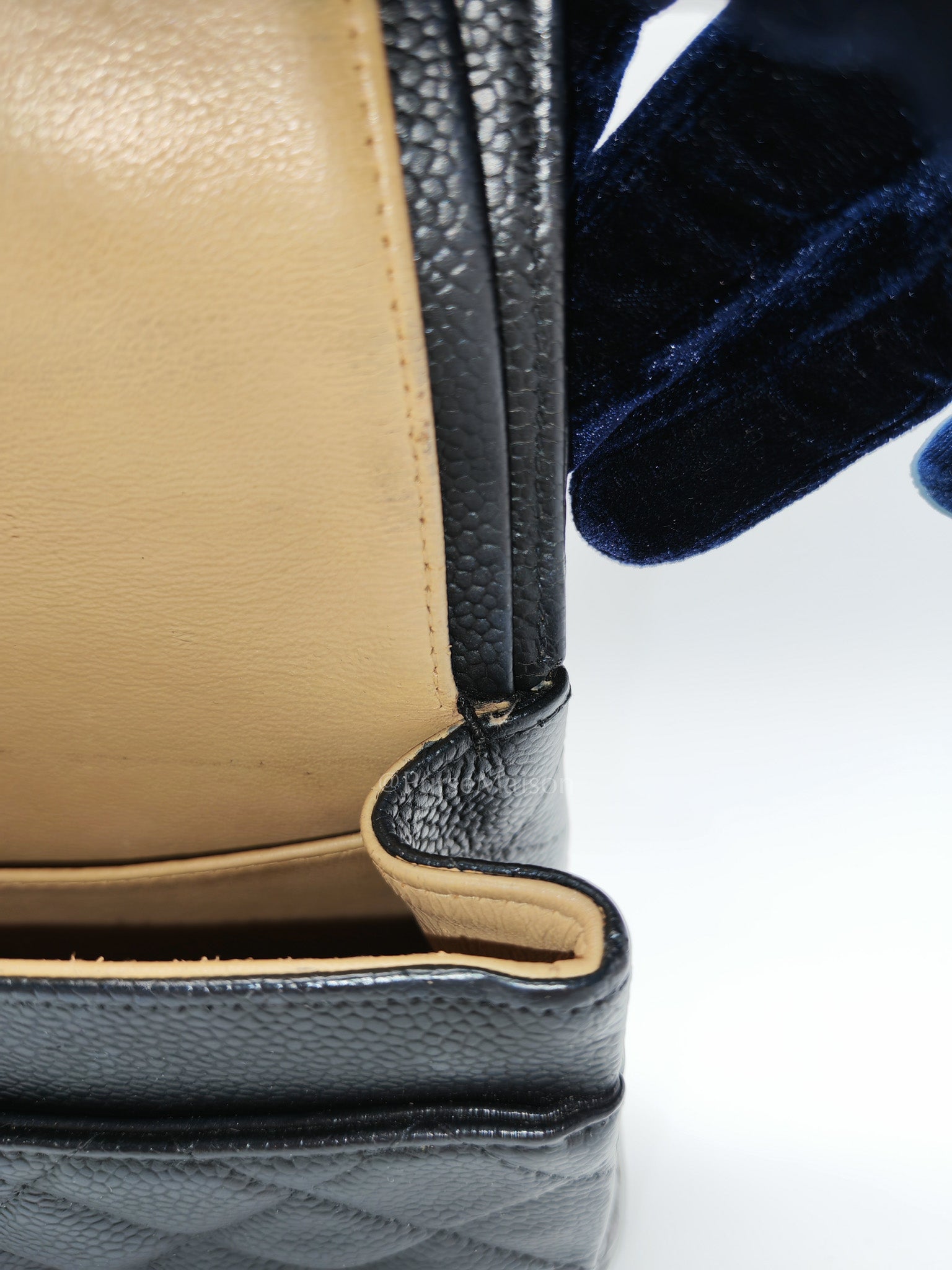 Classic Double Flap Vintage Small in Black Caviar Leather and Silver Hardware Series 6 | Purse Maison Luxury Bags Shop