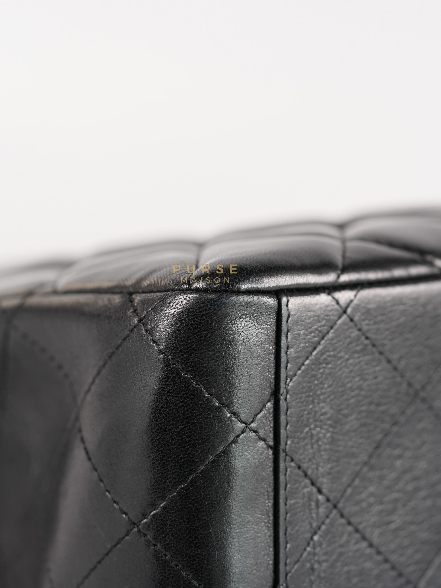 Classic Flap Bag Maxi in Black Quilted Lambskin Leather & Gold Hardware Series 13 | Purse Maison Luxury Bags Shop