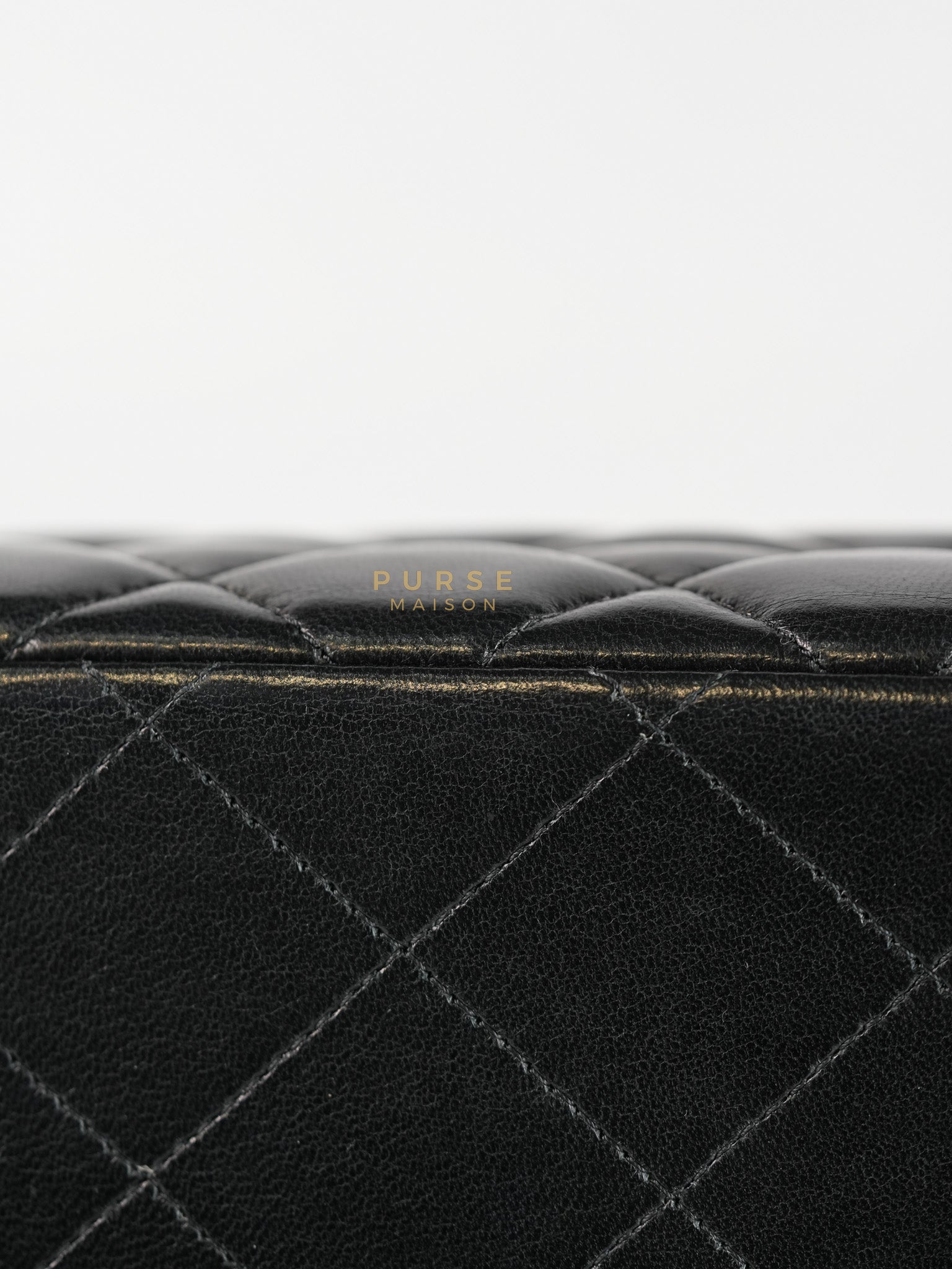 Classic Flap Bag Maxi in Black Quilted Lambskin Leather & Gold Hardware Series 13 | Purse Maison Luxury Bags Shop