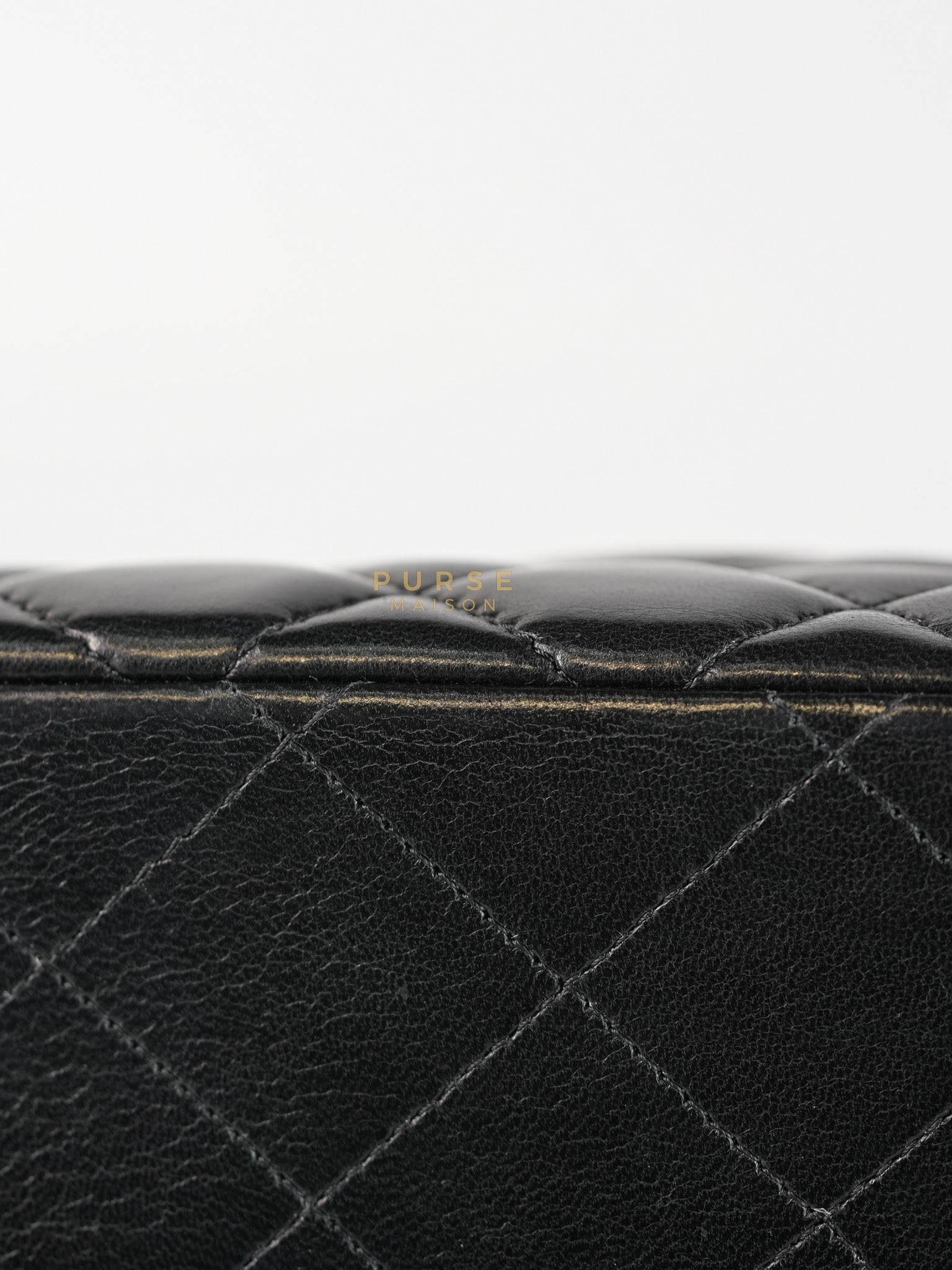 Classic Flap Bag Maxi in Black Quilted Lambskin Leather & Gold Hardware Series 13 | Purse Maison Luxury Bags Shop