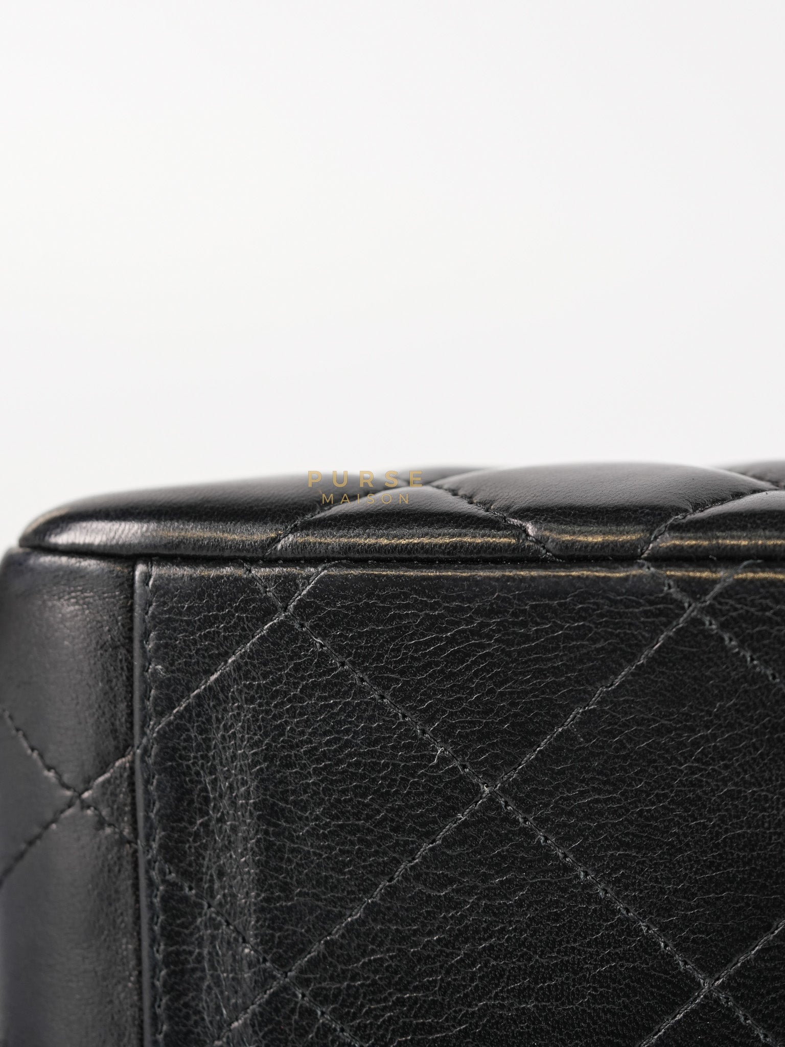 Classic Flap Bag Maxi in Black Quilted Lambskin Leather & Gold Hardware Series 13 | Purse Maison Luxury Bags Shop