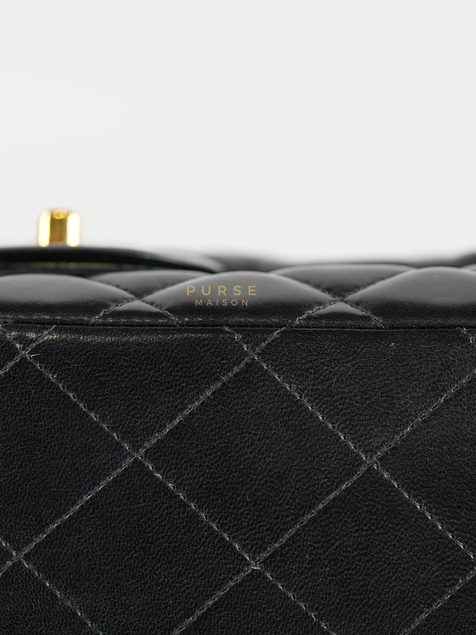 Classic Flap Bag Maxi in Black Quilted Lambskin Leather & Gold Hardware Series 13 | Purse Maison Luxury Bags Shop