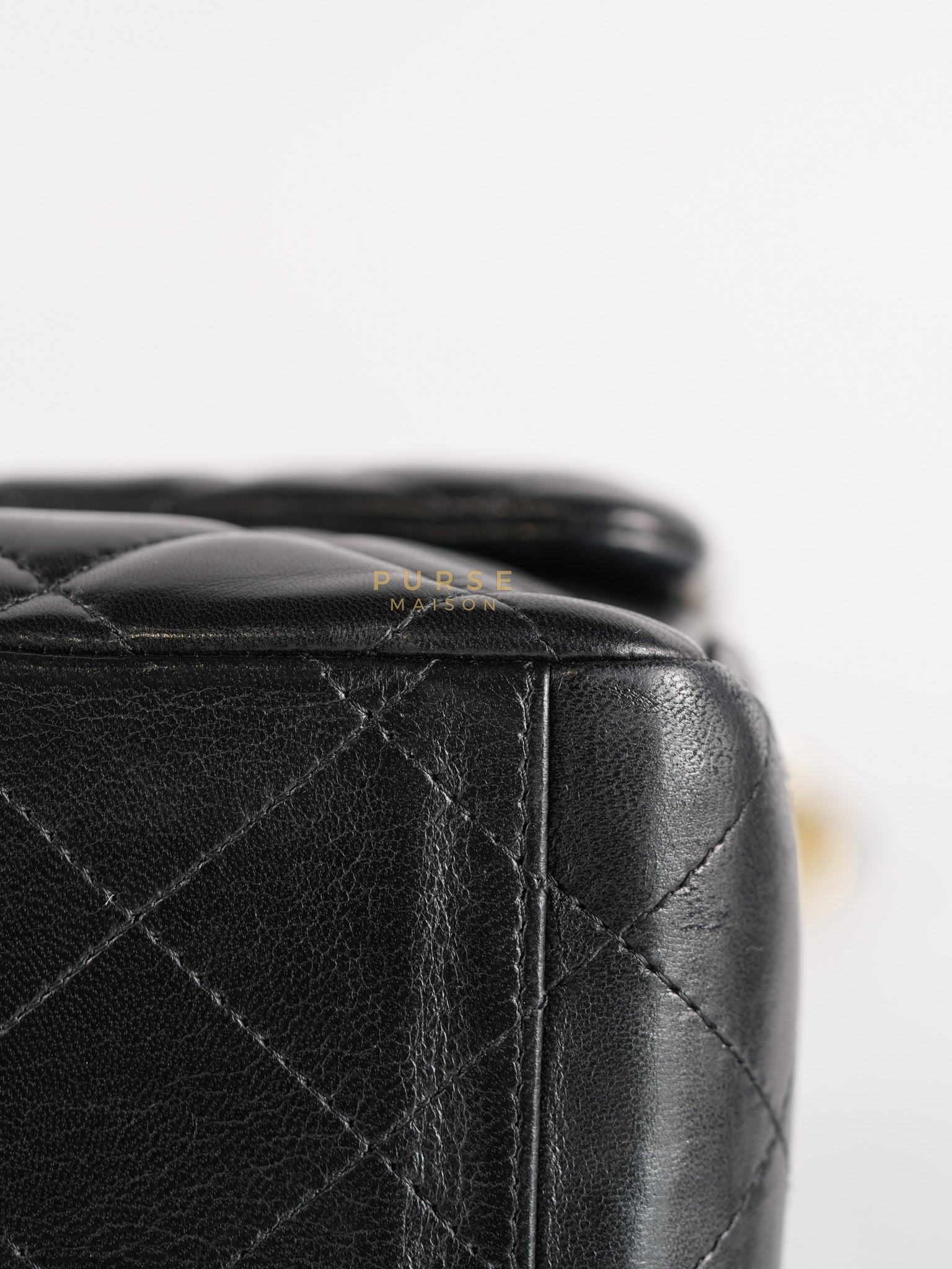 Classic Flap Bag Maxi in Black Quilted Lambskin Leather & Gold Hardware Series 13 | Purse Maison Luxury Bags Shop