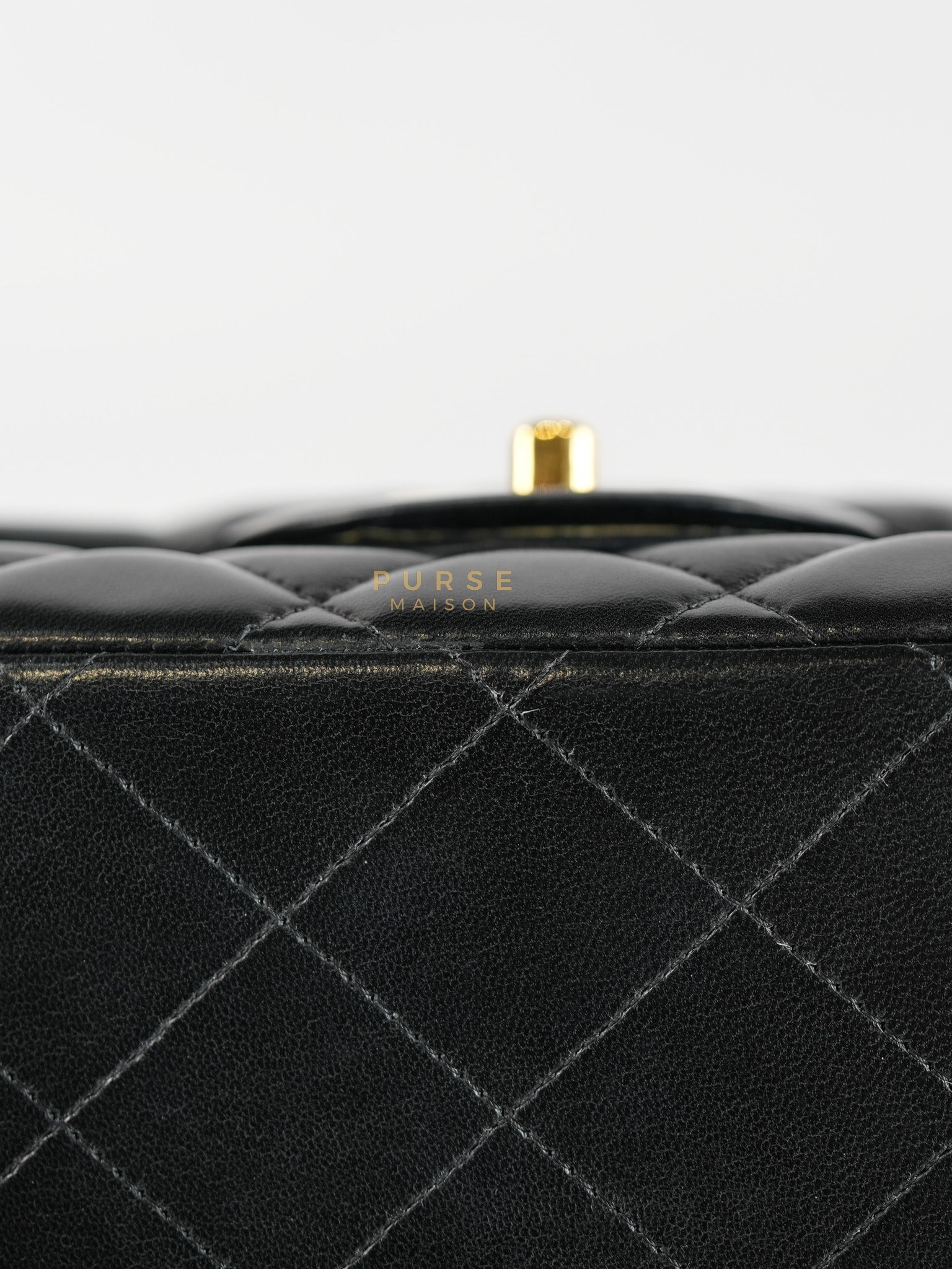 Classic Flap Bag Maxi in Black Quilted Lambskin Leather & Gold Hardware Series 13 | Purse Maison Luxury Bags Shop