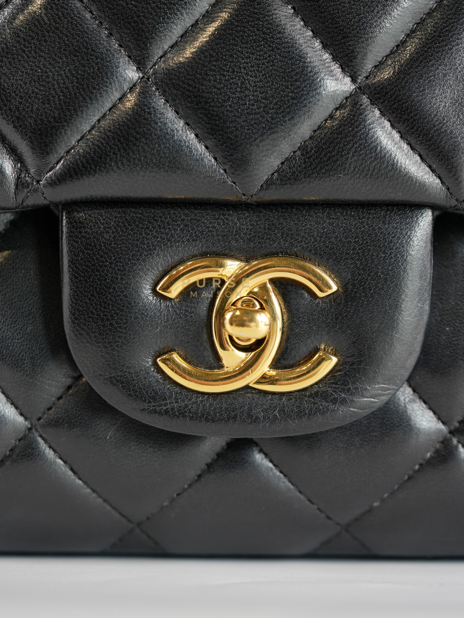 Classic Flap Bag Maxi in Black Quilted Lambskin Leather & Gold Hardware Series 13 | Purse Maison Luxury Bags Shop
