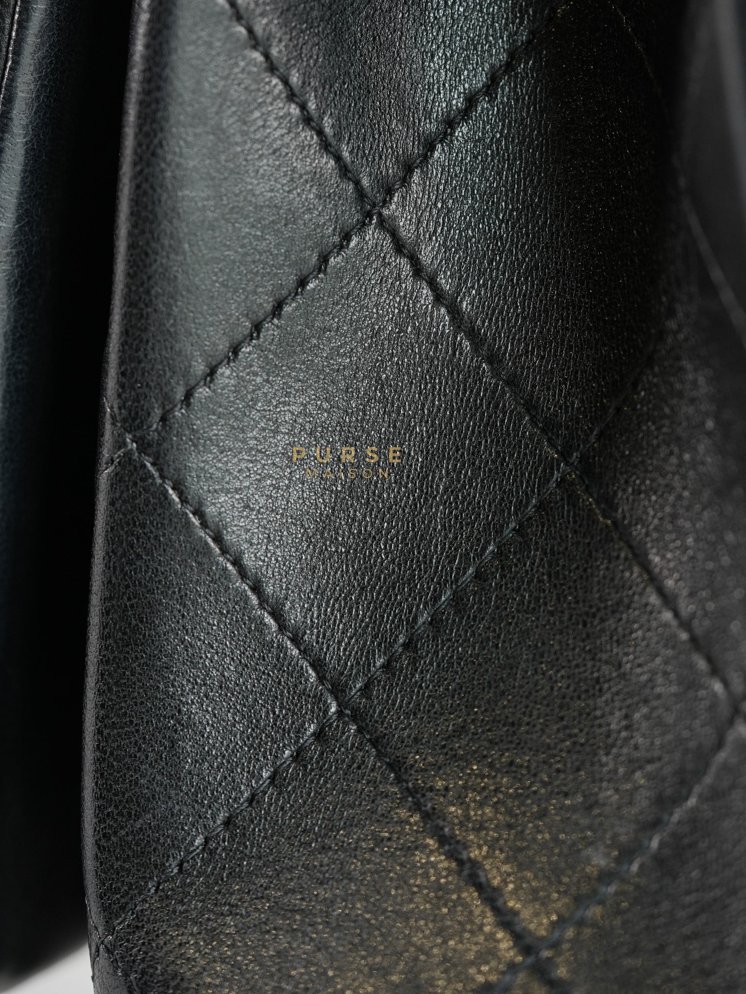 Classic Flap Bag Maxi in Black Quilted Lambskin Leather & Gold Hardware Series 13 | Purse Maison Luxury Bags Shop