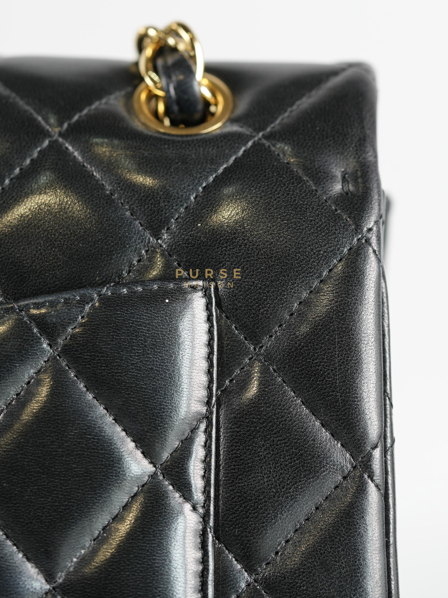Classic Flap Bag Maxi in Black Quilted Lambskin Leather & Gold Hardware Series 13 | Purse Maison Luxury Bags Shop