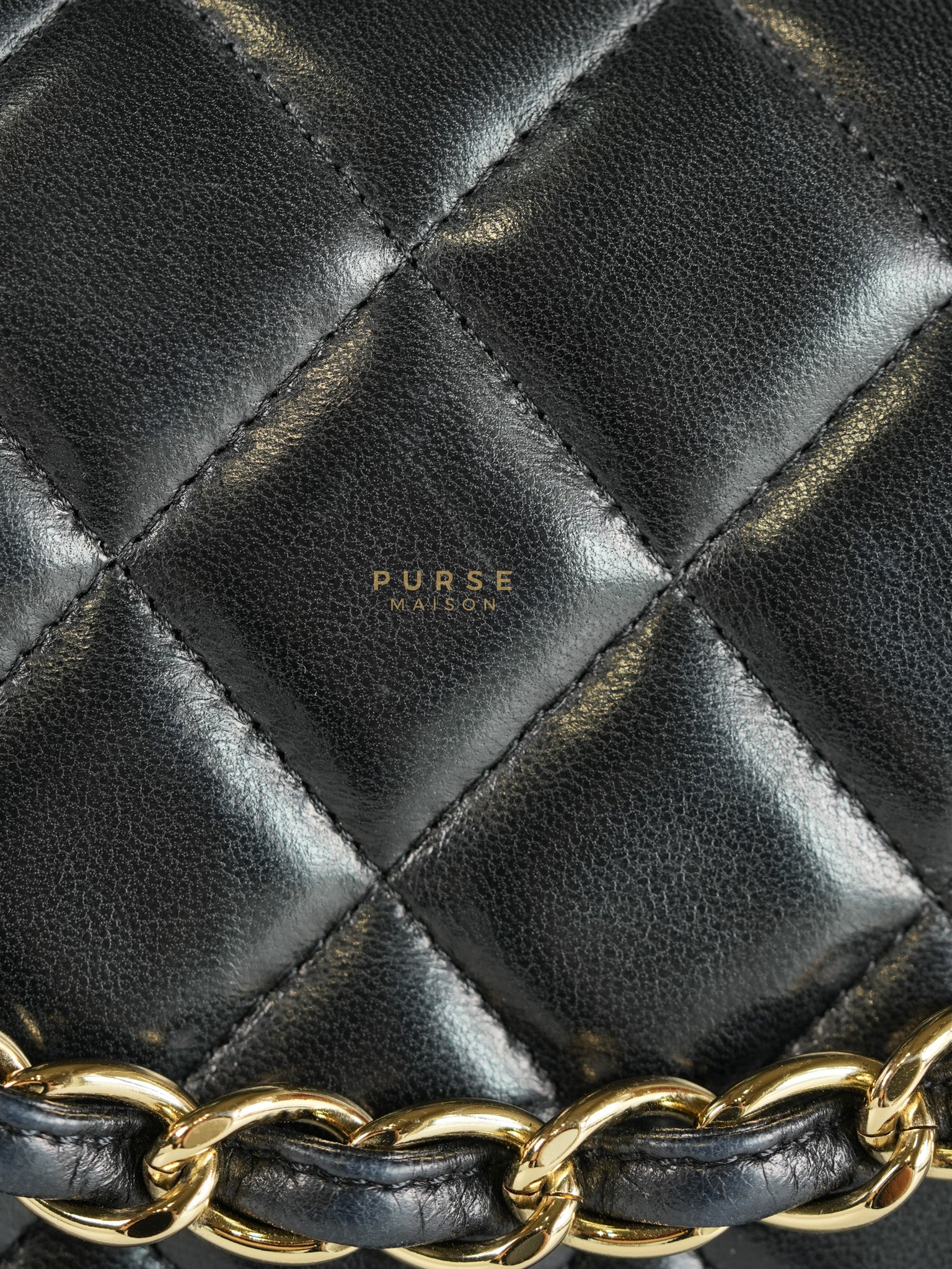 Classic Flap Bag Maxi in Black Quilted Lambskin Leather & Gold Hardware Series 13 | Purse Maison Luxury Bags Shop