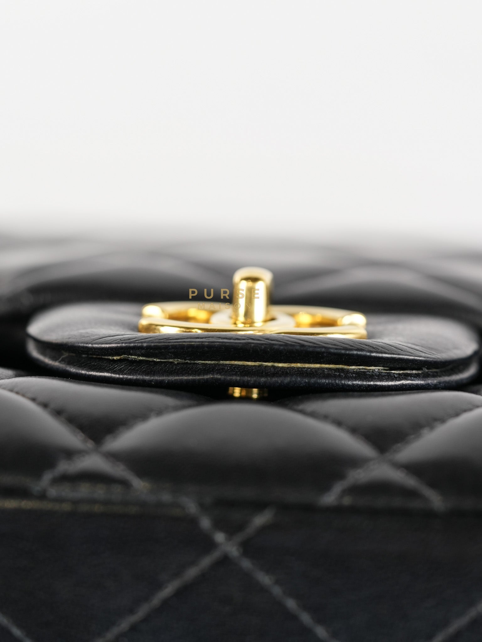 Classic Flap Bag Maxi in Black Quilted Lambskin Leather & Gold Hardware Series 13 | Purse Maison Luxury Bags Shop
