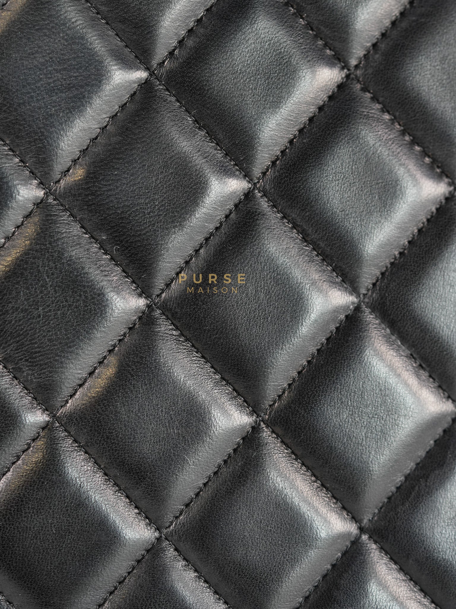 Classic Flap Bag Maxi in Black Quilted Lambskin Leather & Gold Hardware Series 13 | Purse Maison Luxury Bags Shop