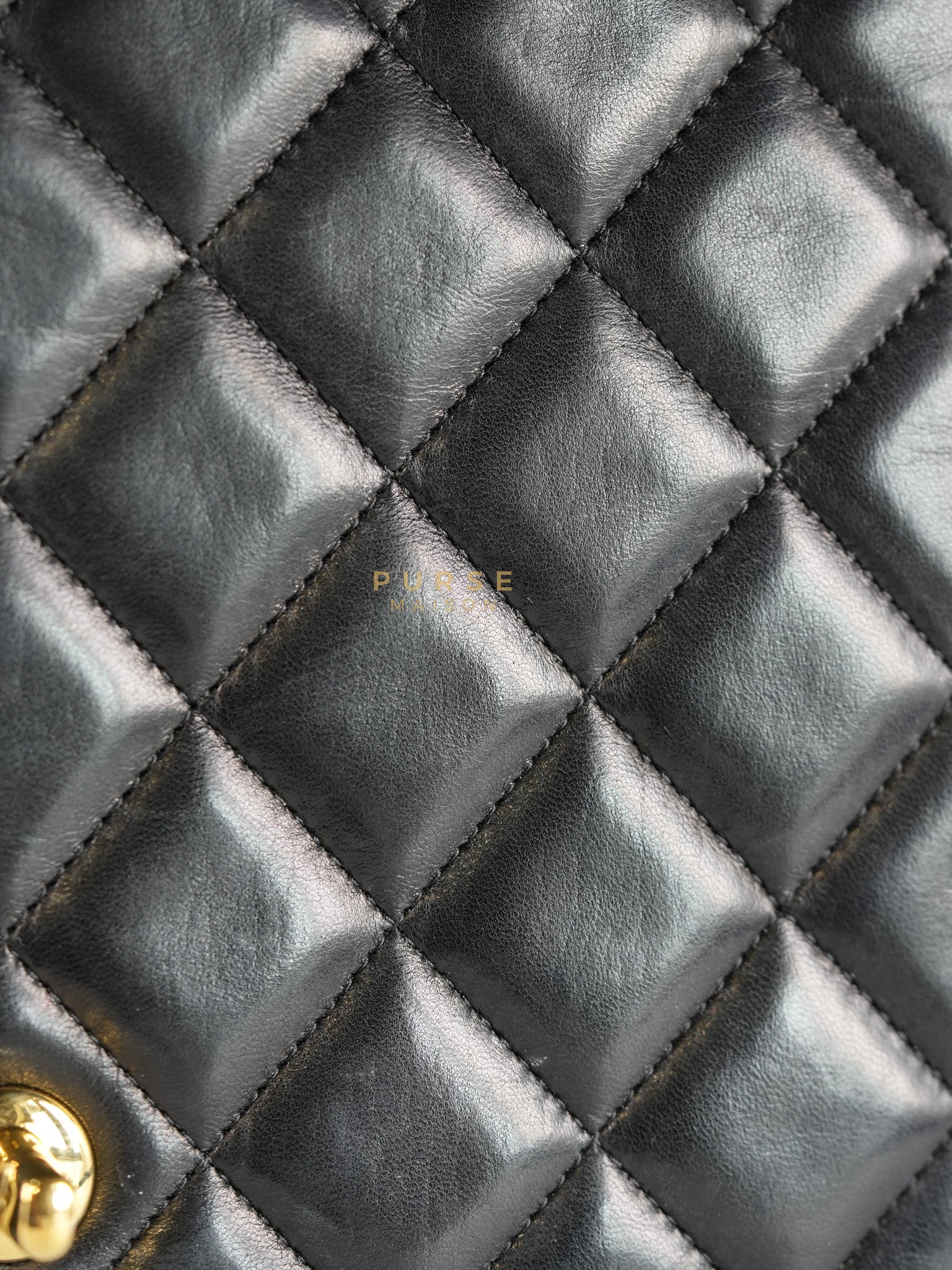 Classic Flap Bag Maxi in Black Quilted Lambskin Leather & Gold Hardware Series 13 | Purse Maison Luxury Bags Shop